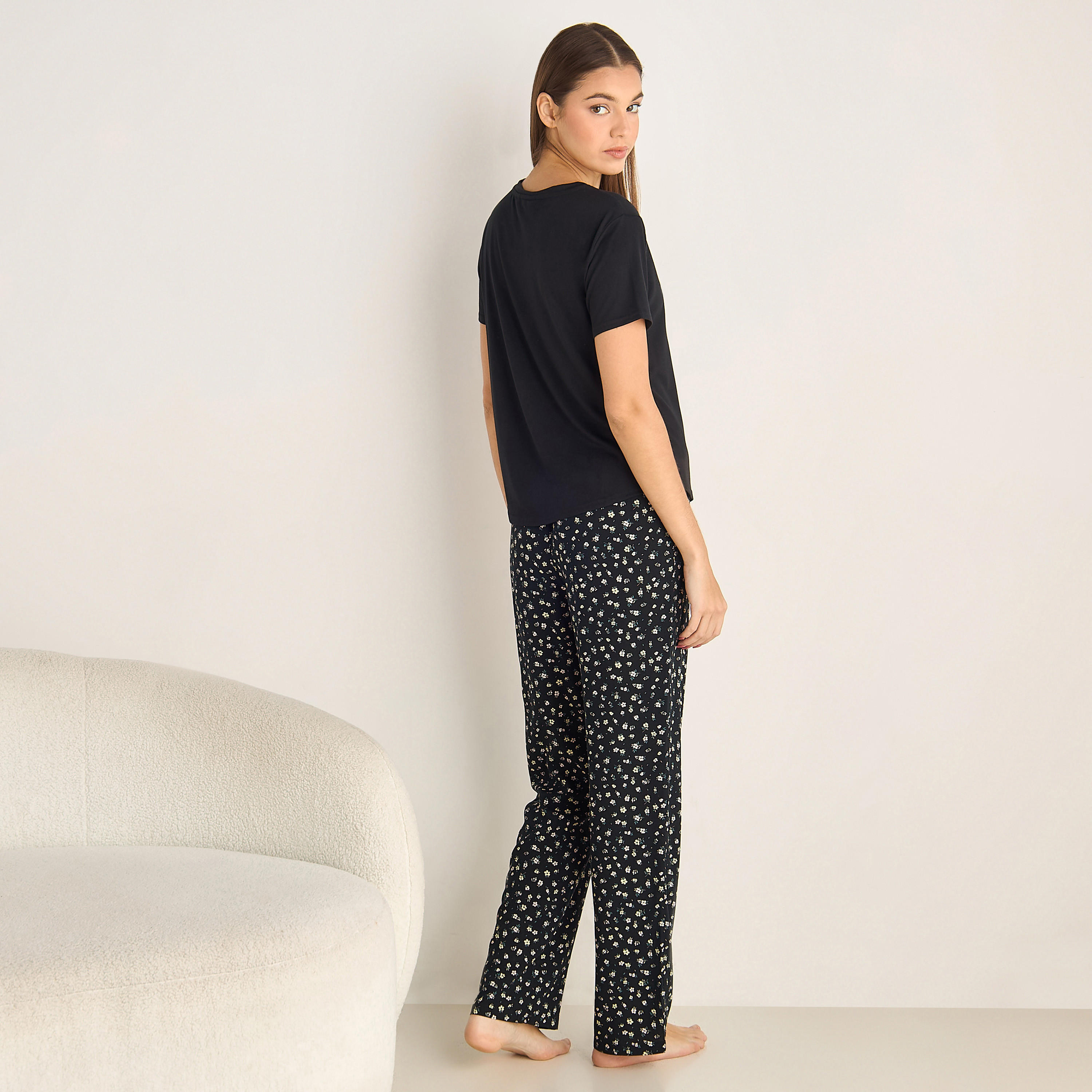 طقم تيشيرت وبنطلون بيجاما-women-clothing-nightwear-pyjamas-longsets-image-3