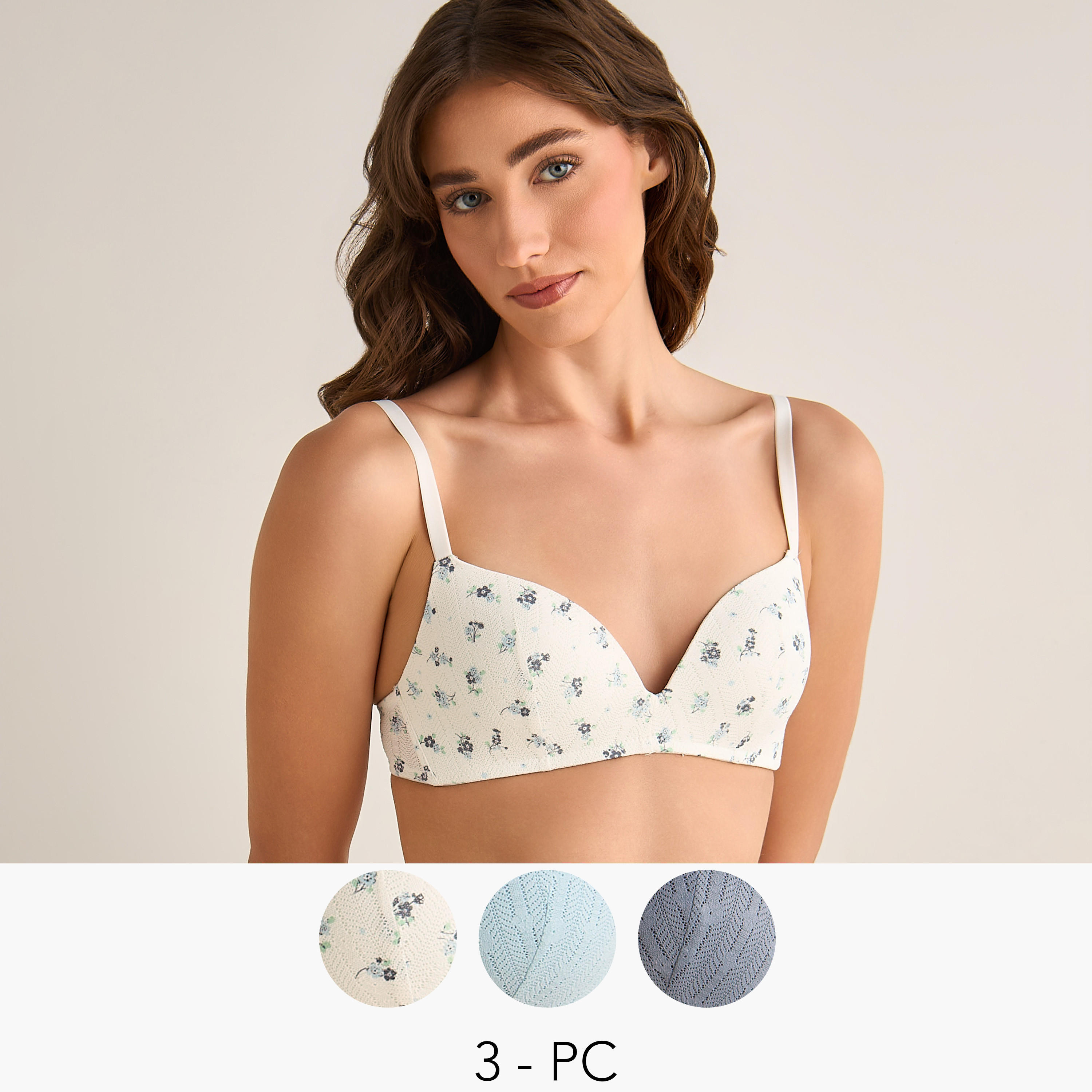 Pack of 3 Plunge Bra Seamless-women-clothing-lingerie-bras-image-1