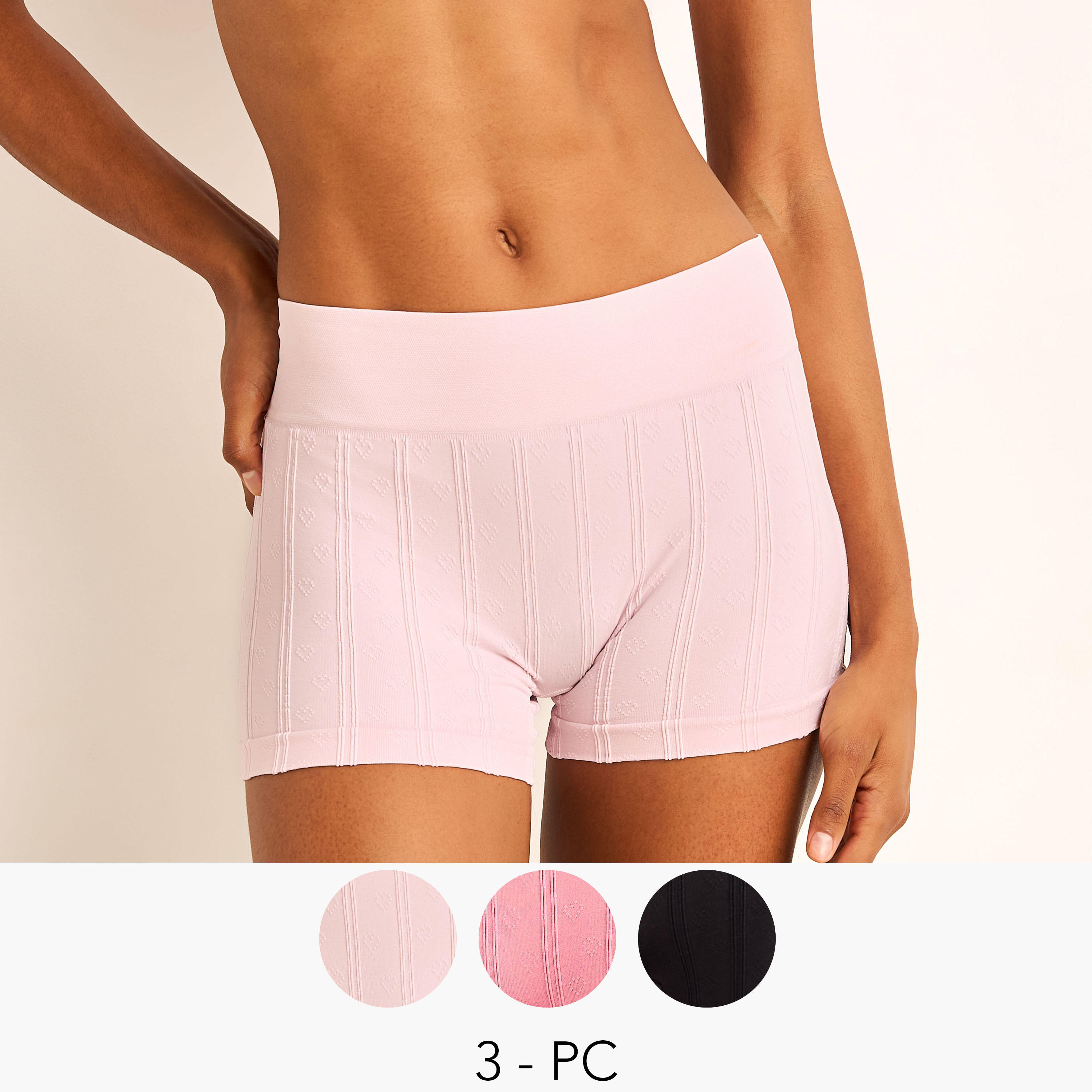 Set of 3 - Boyshort Briefs with Texture-women-clothing-lingerie-panties-image-1