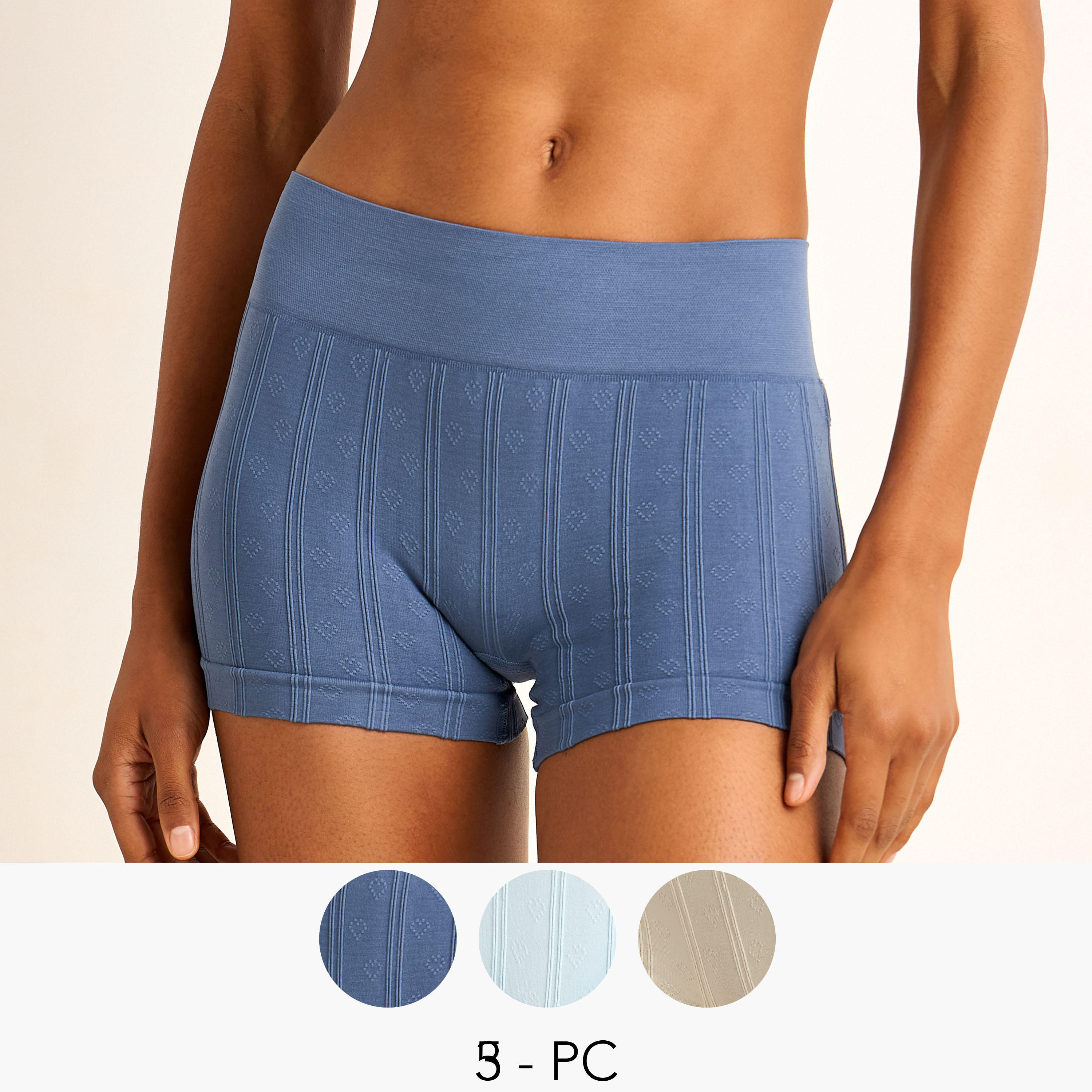 Set of 3 - Boyshort Briefs with Texture-women-clothing-lingerie-panties-image-1