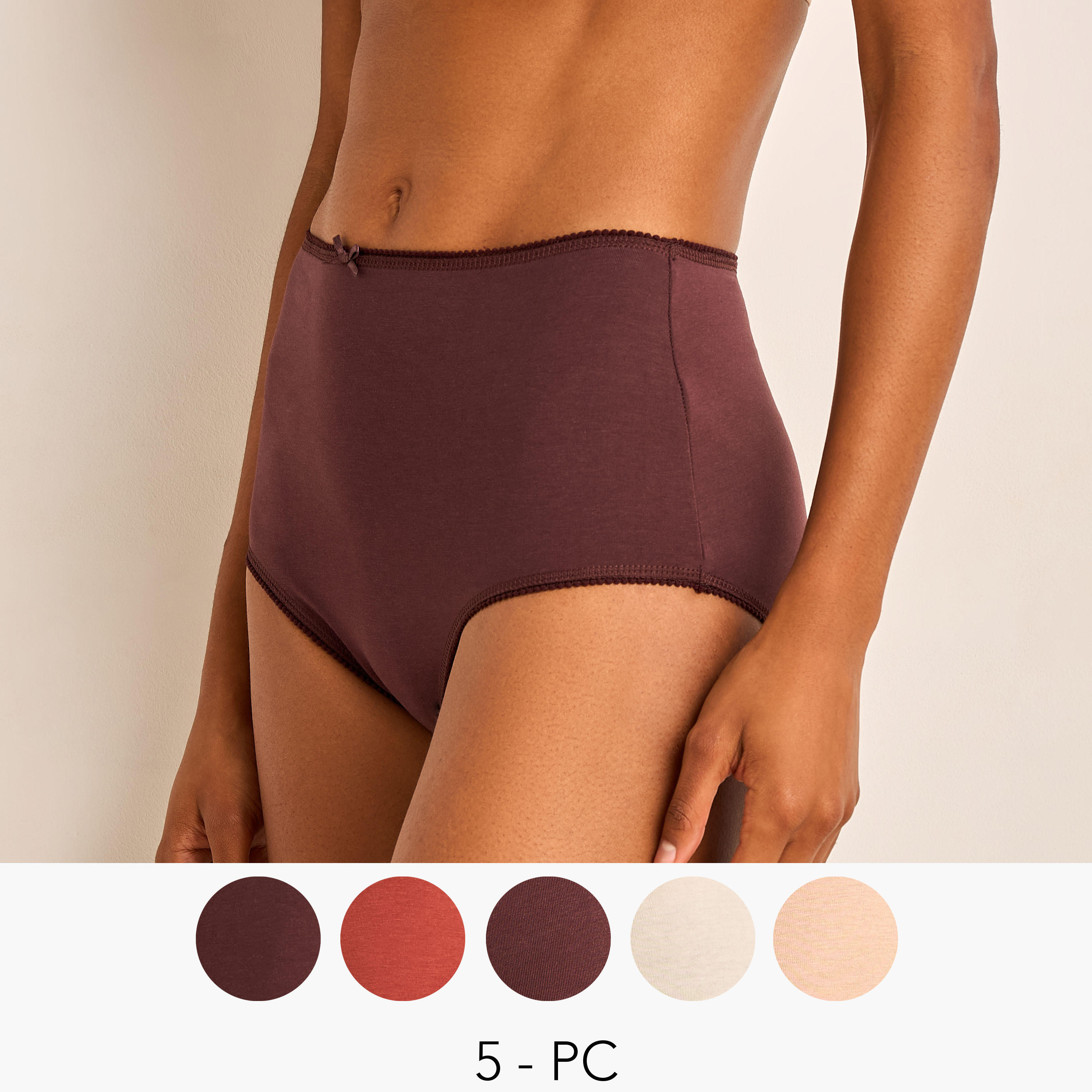 Set of 5 - Full Briefs with Bow Detail-women-clothing-lingerie-panties-image-1