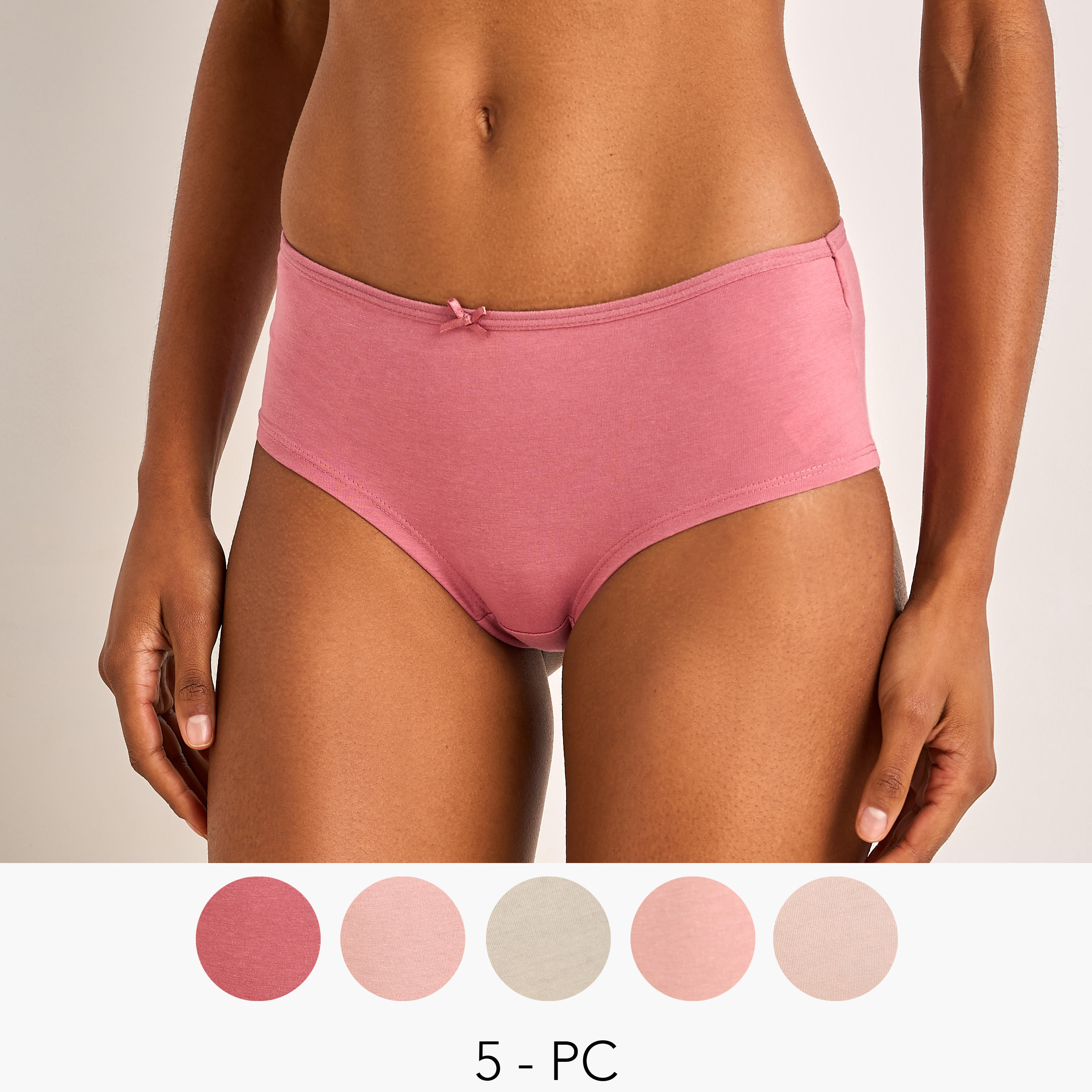 Set of 5 - Briefs with Bow Detail-women-clothing-lingerie-panties-image-1