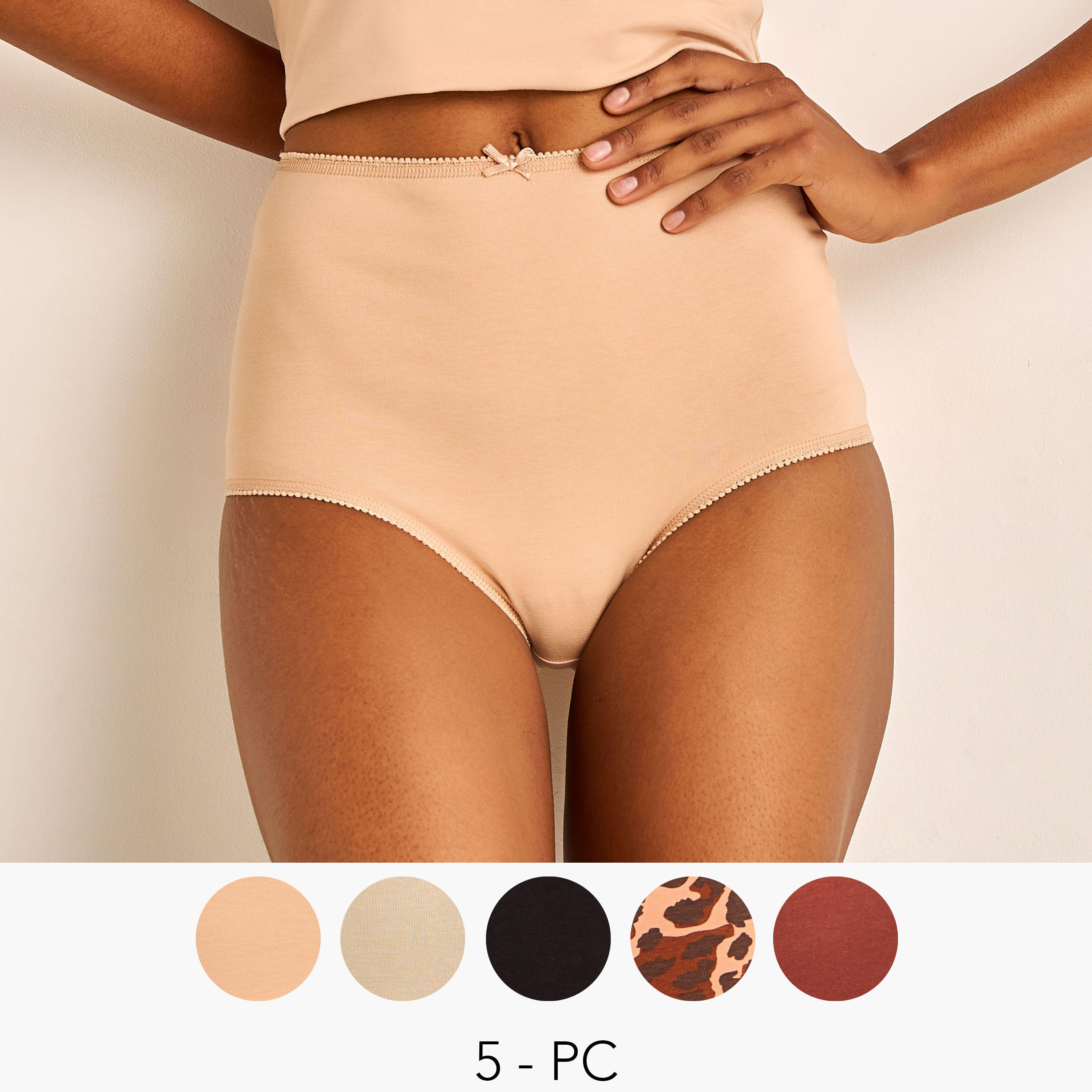طقم سراويل داخلية مريحة بتصاميم متنوعة 5 قطع-women-clothing-lingerie-panties-image-9