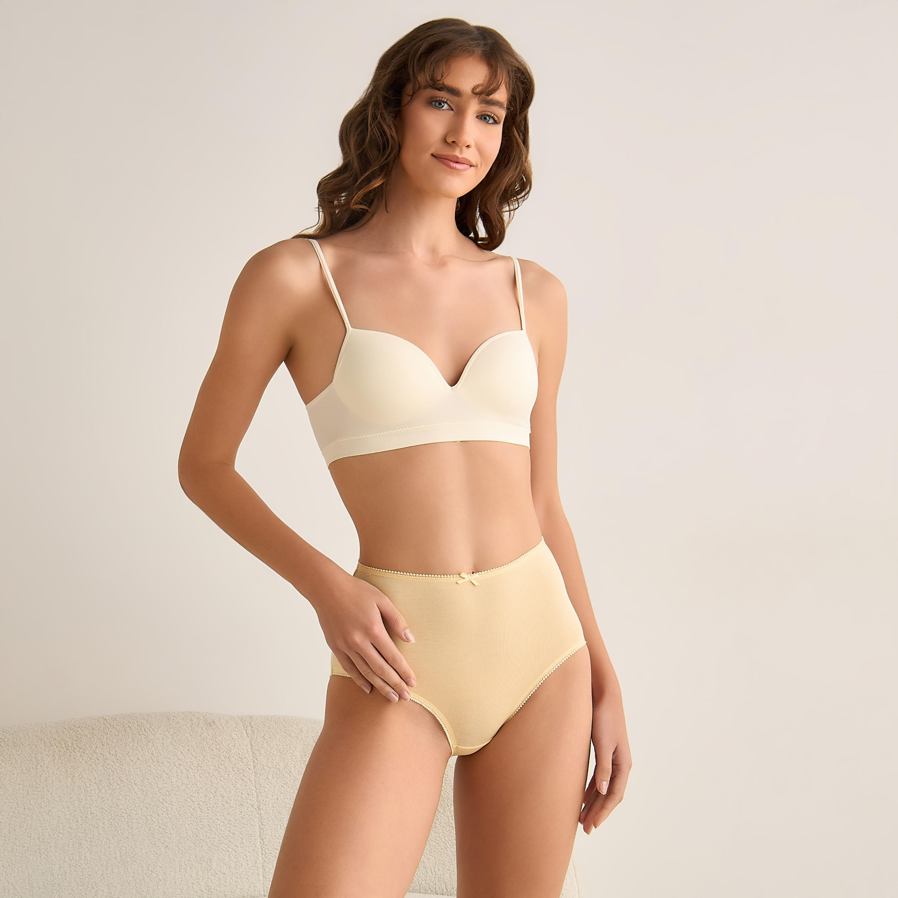Set of 5 - Full Briefs High Waist Bow Accent-women-clothing-lingerie-panties-image-2