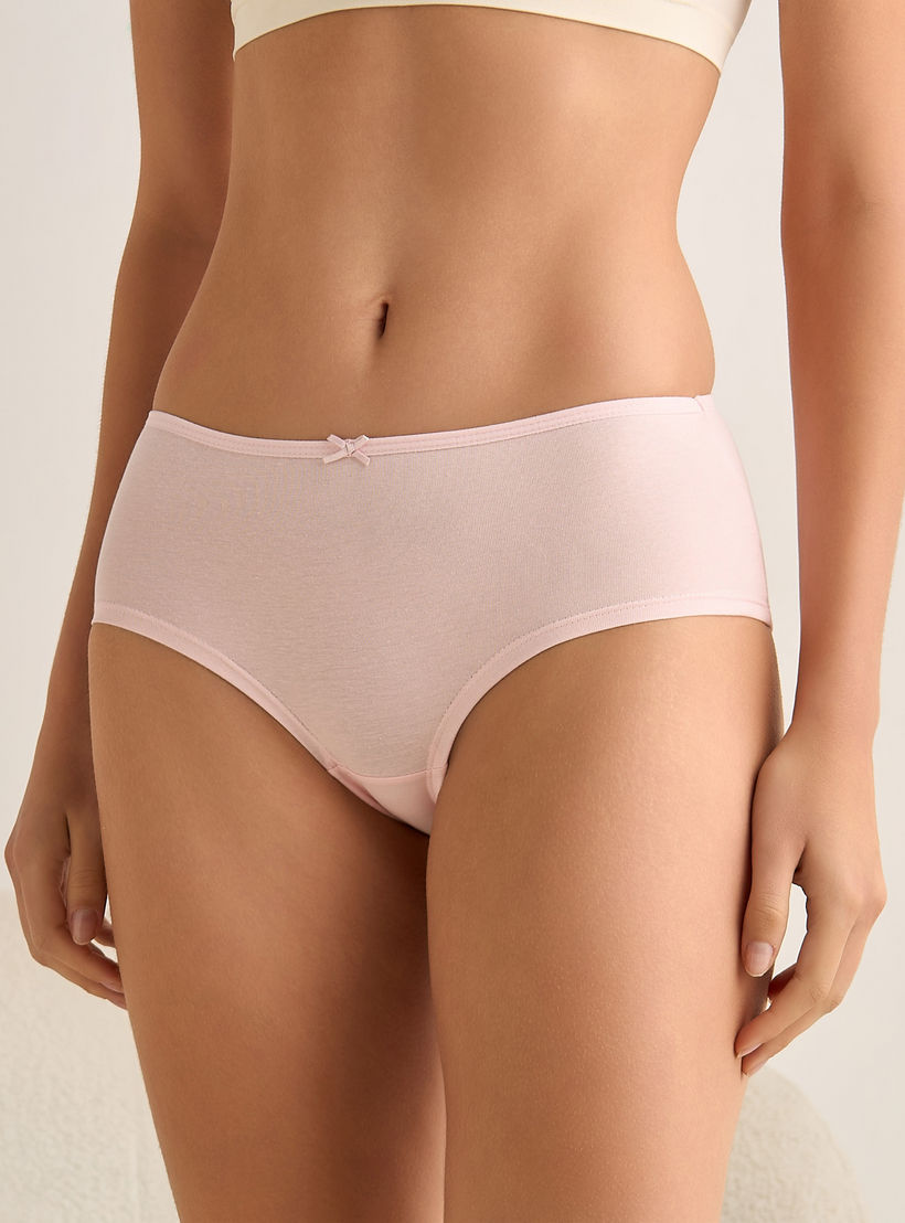 طقم سراويل داخلية بتفاصيل فيونكة - 5 قطع-women-clothing-lingerie-panties-image-7