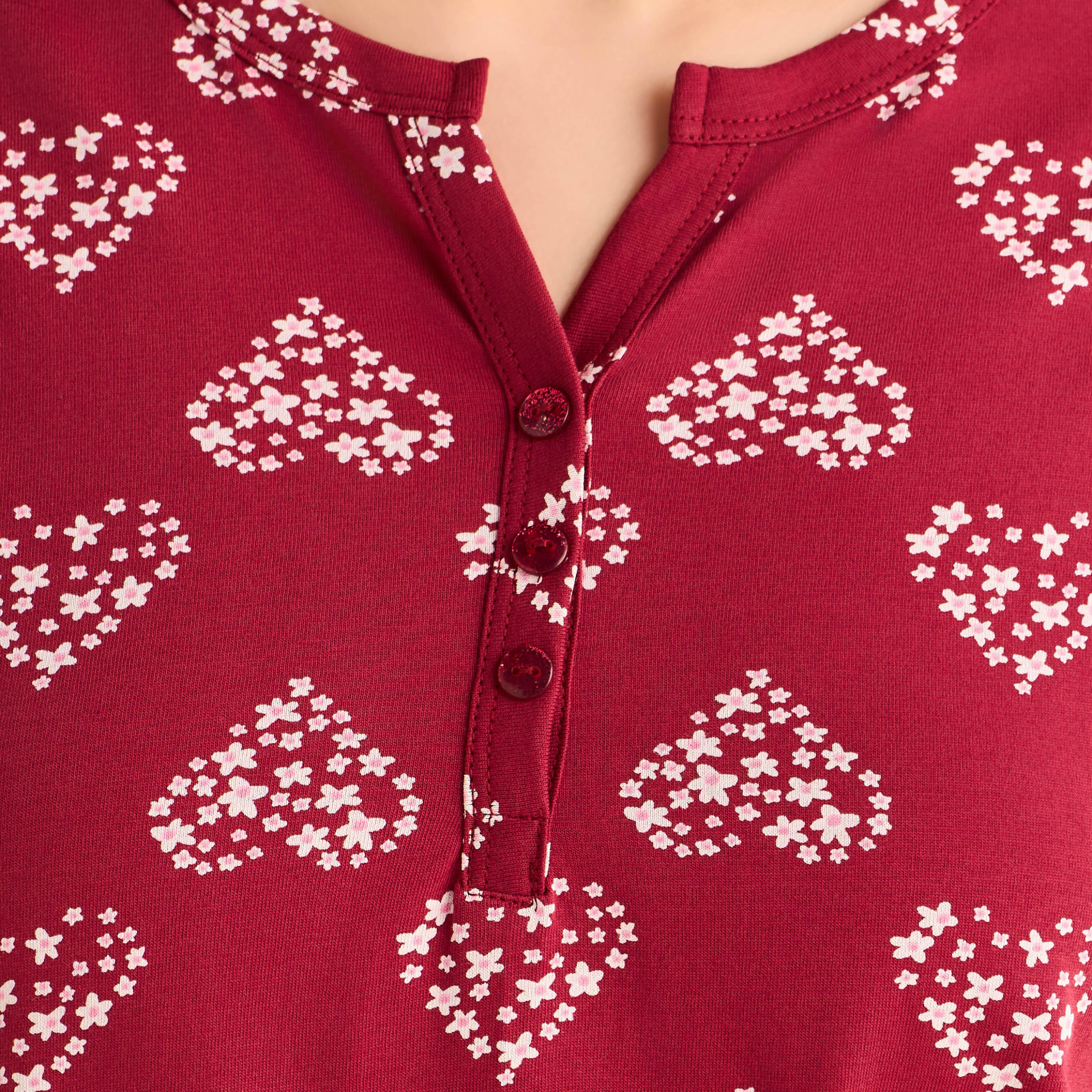 Midi Night Dress Short Sleeve Fruit Print Cotton-women-clothing-nightwear-nighties-image-5