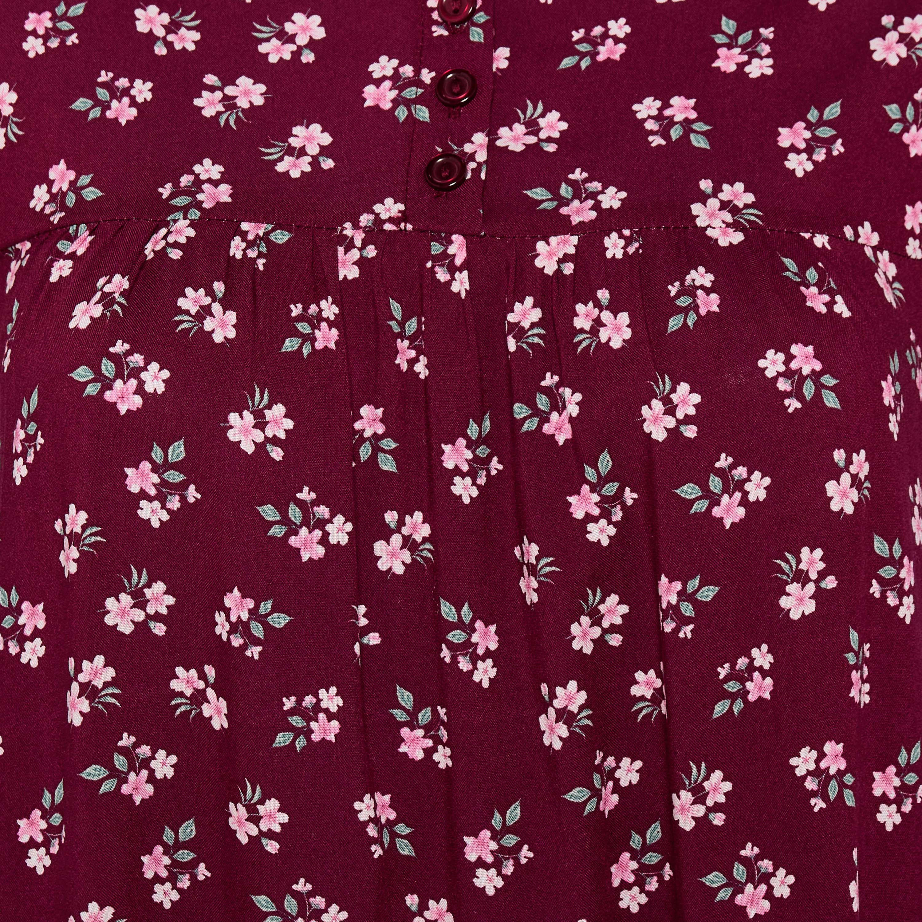 فستان نوم ميدي فيسكوز بأكمام قصيرة وطبعات-women-clothing-nightwear-nighties-image-2