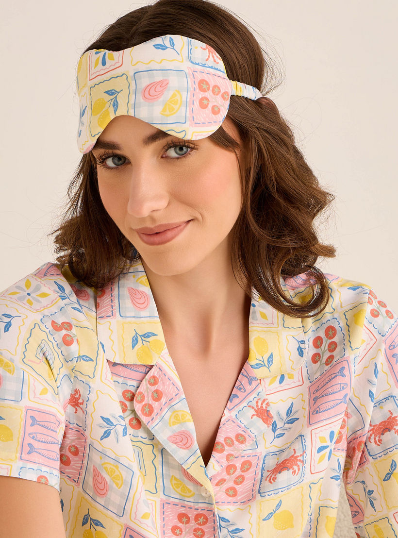 طقم قميص بأزرار وبنطلون بيجاما فيسكوز مع قناع عيون-women-clothing-nightwear-pyjamas-longsets-image-7