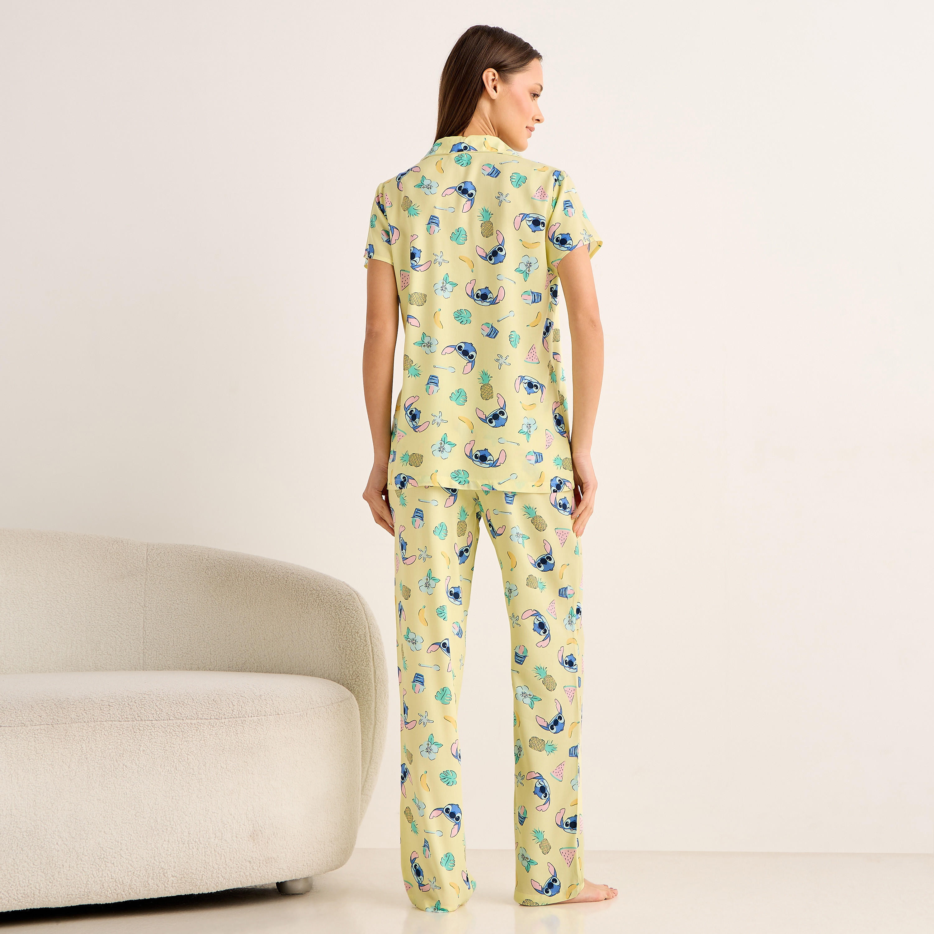 Pyjama Set Button-Down Shirt & Trousers Viscose-women-clothing-nightwear-pyjamas-longsets-image-4