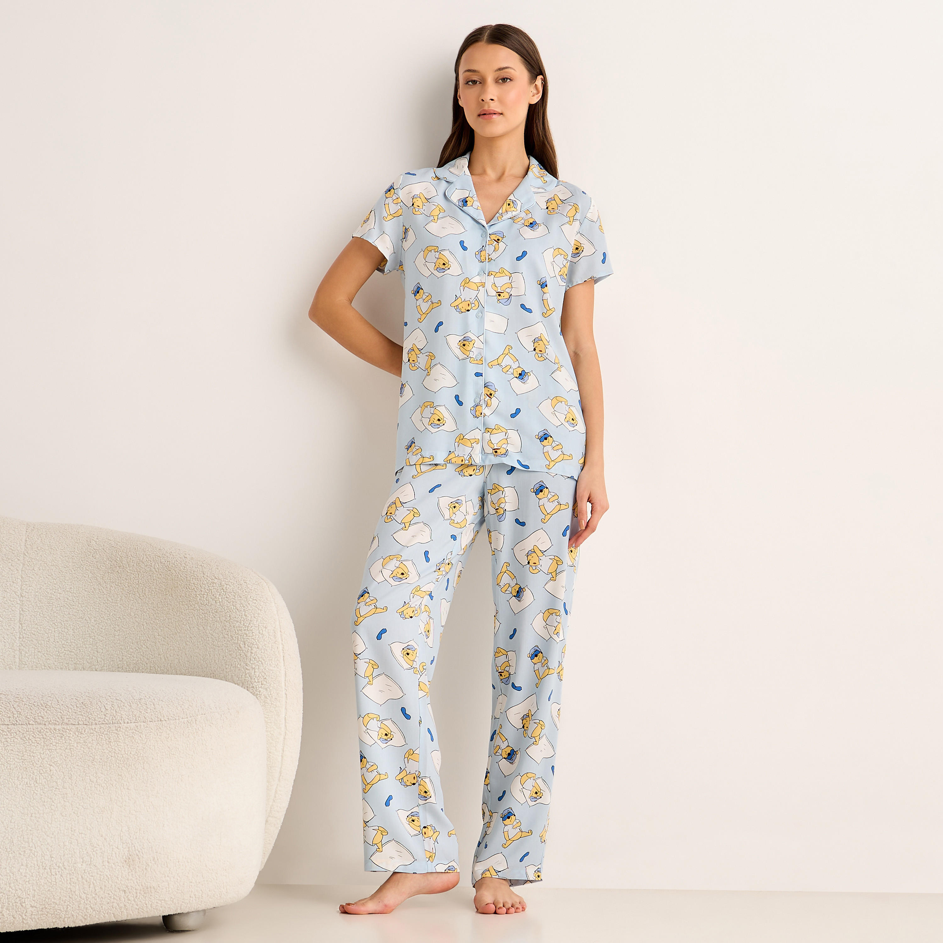 طقم بيجاما فيسكوز قميص وبنطلون-women-clothing-nightwear-pyjamas-longsets-image-6