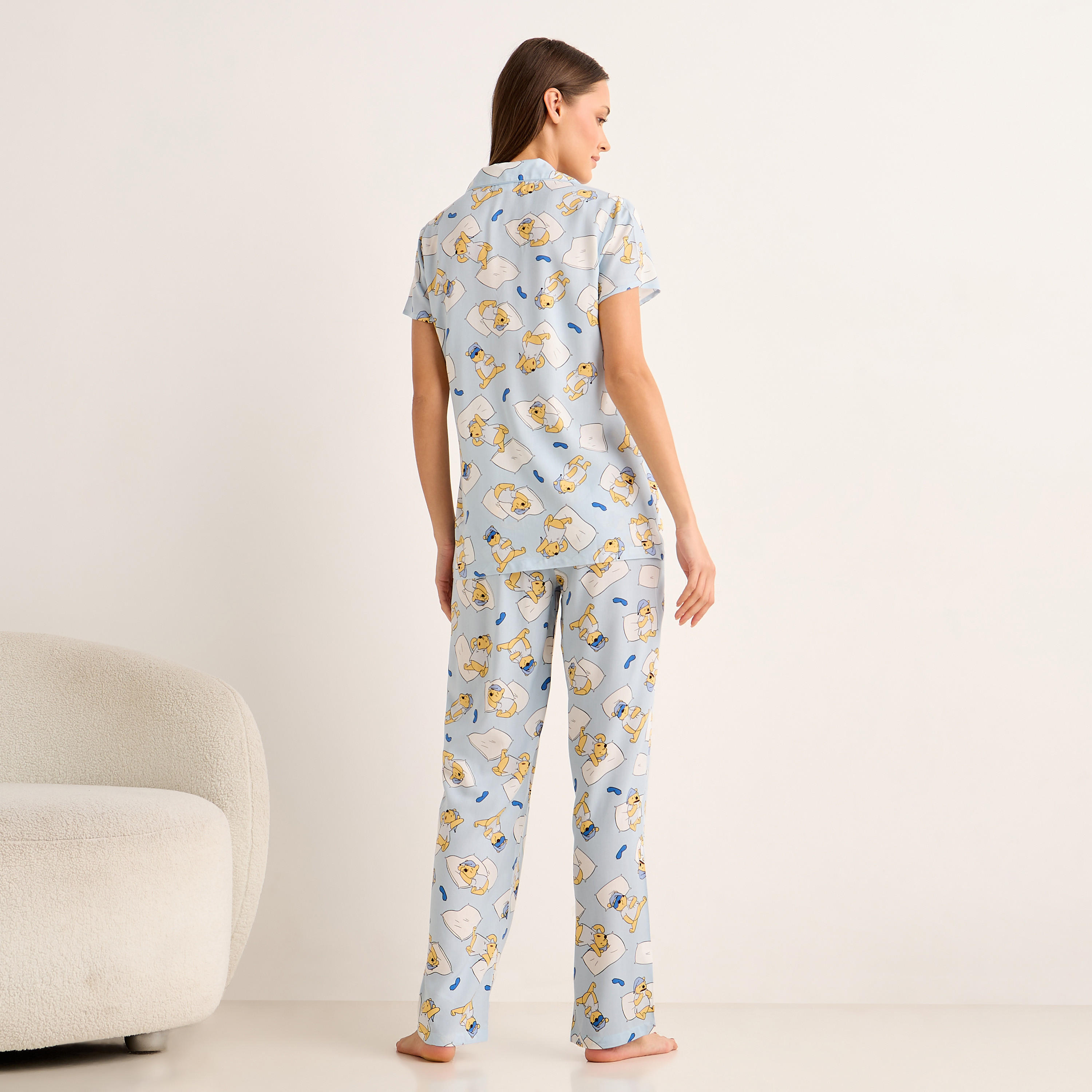 طقم بيجاما فيسكوز قميص وبنطلون-women-clothing-nightwear-pyjamas-longsets-image-3