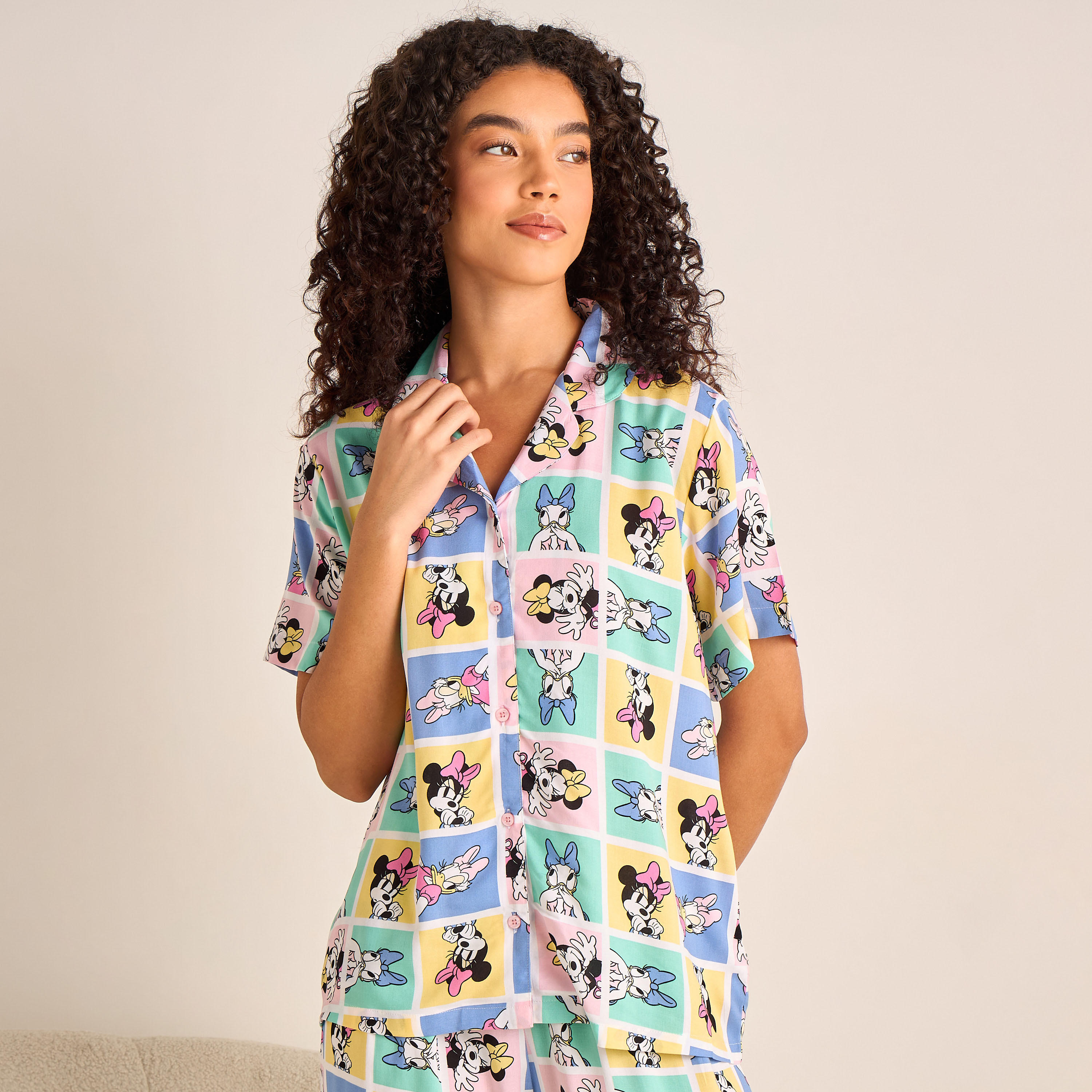 Pyjama Set Button-Down Shirt & Trousers Viscose-women-clothing-nightwear-pyjamas-longsets-image-2