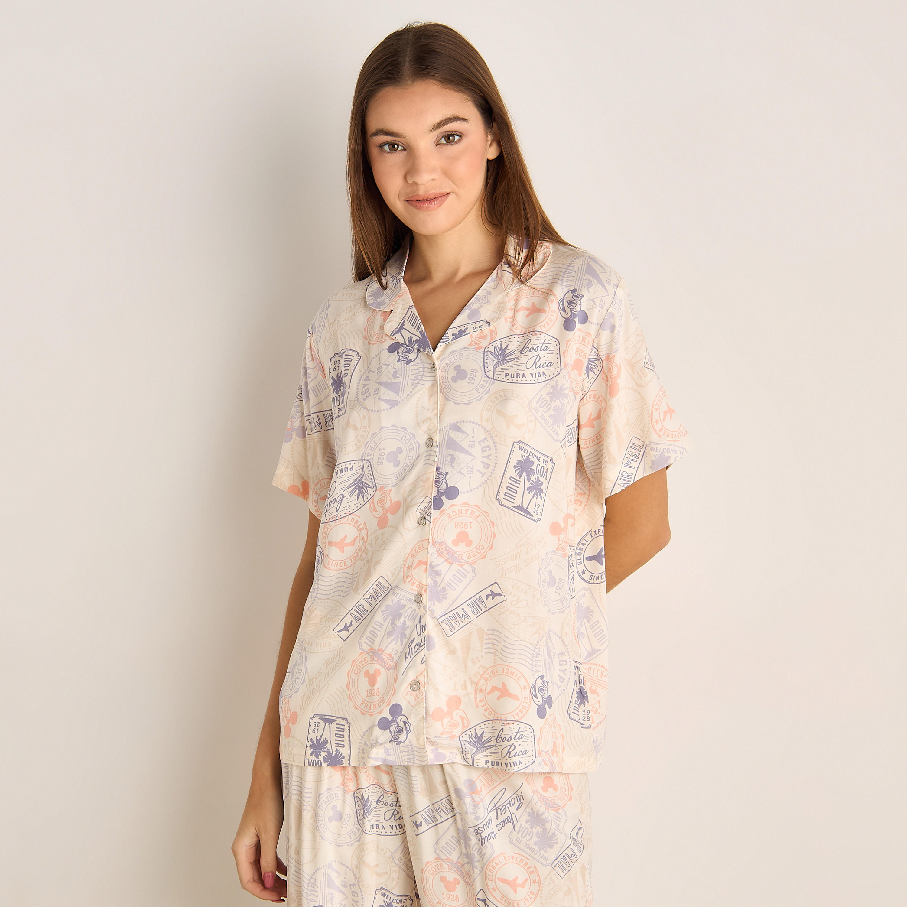 طقم بيجامة فيسكوز قميص وبنطلون-women-clothing-nightwear-pyjamas-longsets-image-2