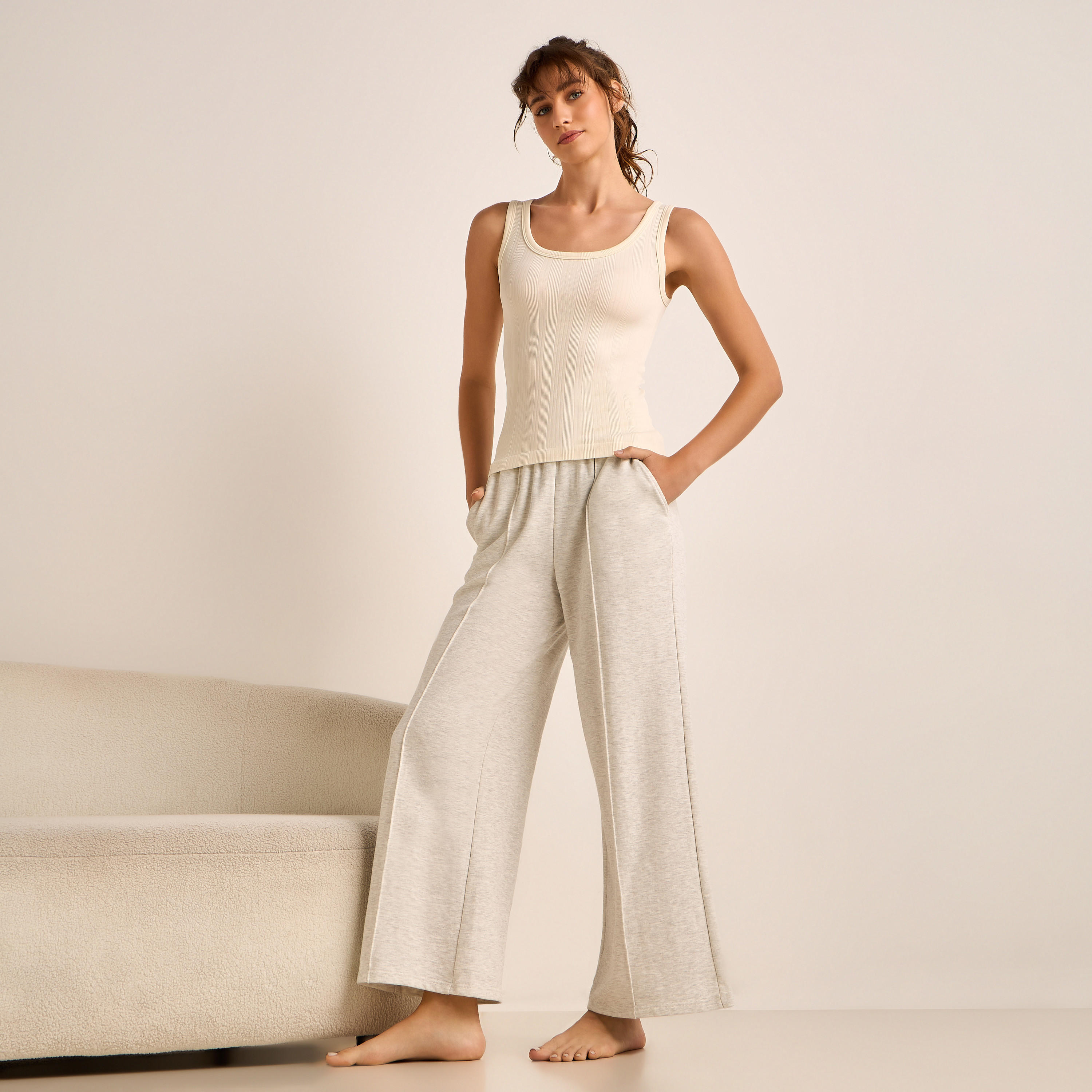 Seamless Tank Top with Ribbed Design-women-clothing-nightwear-pyjamas-tops-image-2