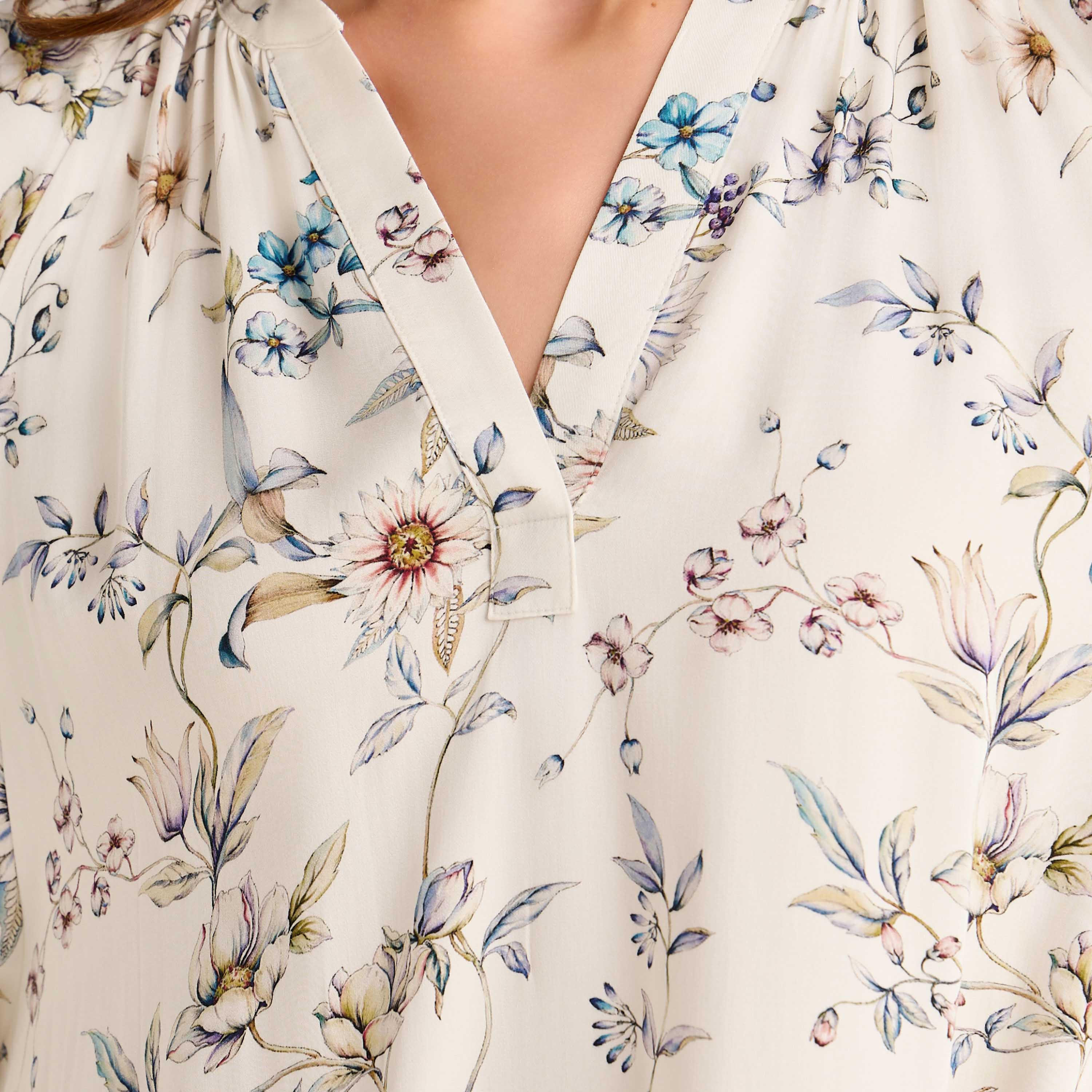 Midi Floral Print Kaftan Night Dress Modal-women-clothing-nightwear-nighties-image-3