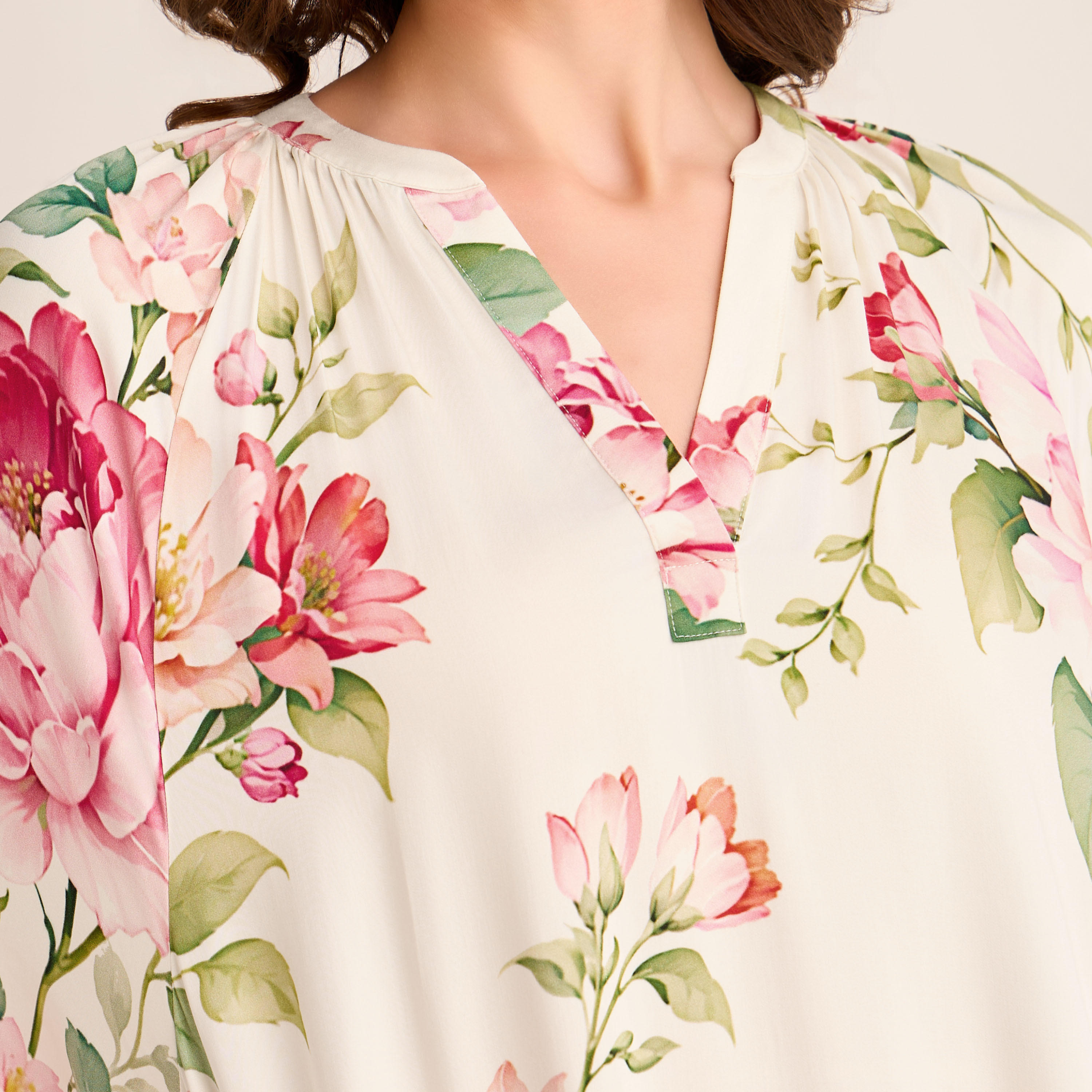 فستان قفطان مسائي ميدي مودال بطبعات زهرية-women-clothing-nightwear-nighties-image-2