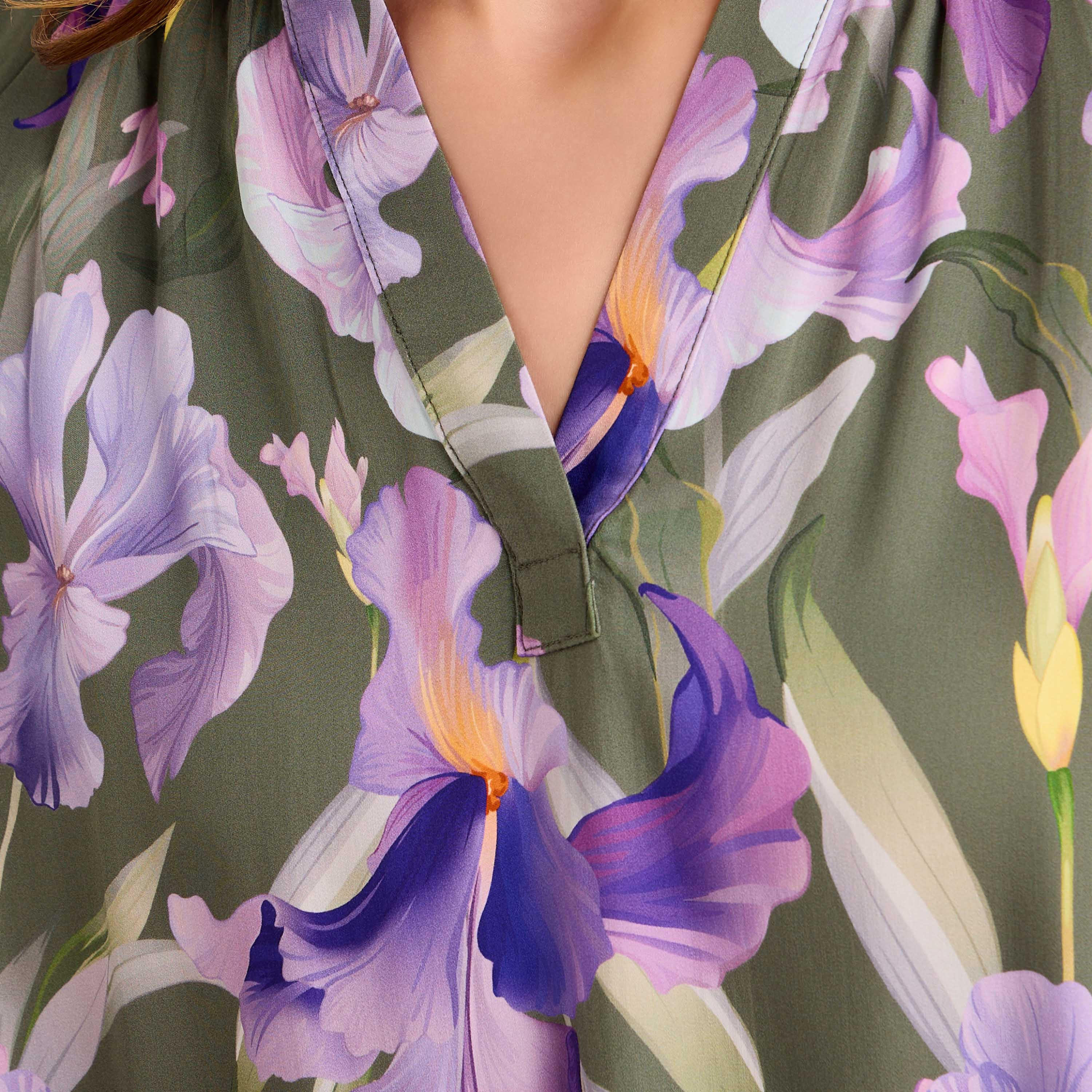 Midi Floral Print Kaftan Night Dress Modal-women-clothing-nightwear-nighties-image-3