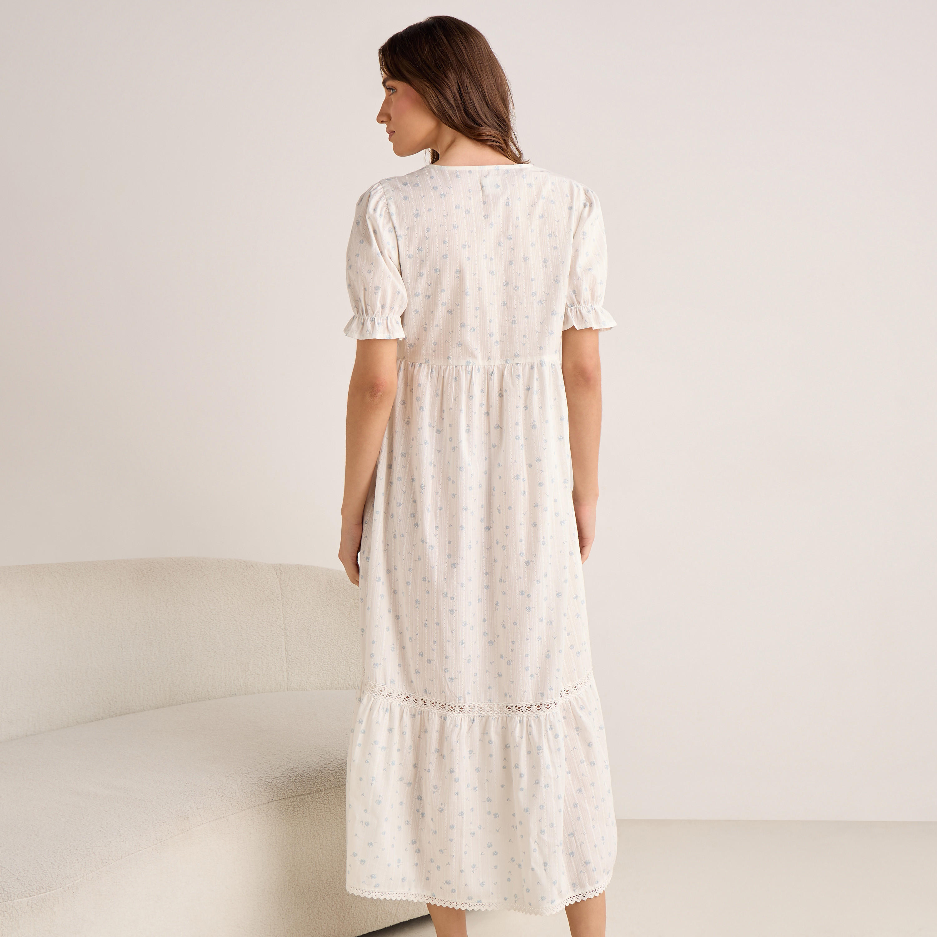 Night Dress Short Sleeve V-neck Cotton-women-clothing-nightwear-nighties-image-4