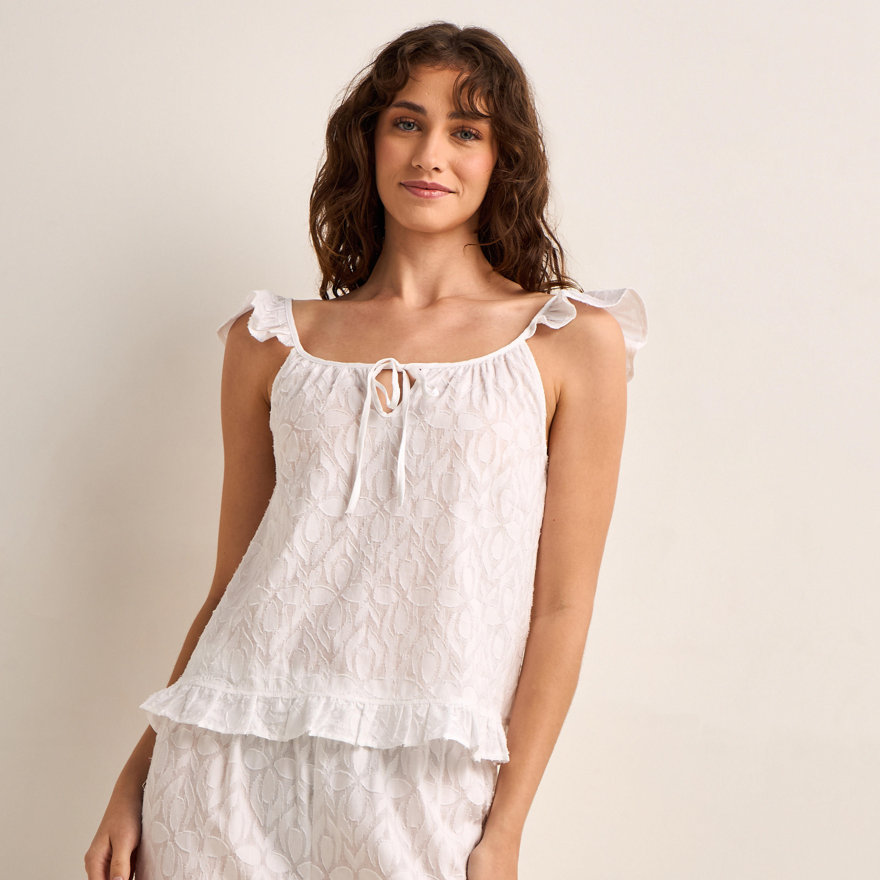طقم بيجاما قطن تيشيرت وبنطلون-women-clothing-nightwear-pyjamas-longsets-image-2