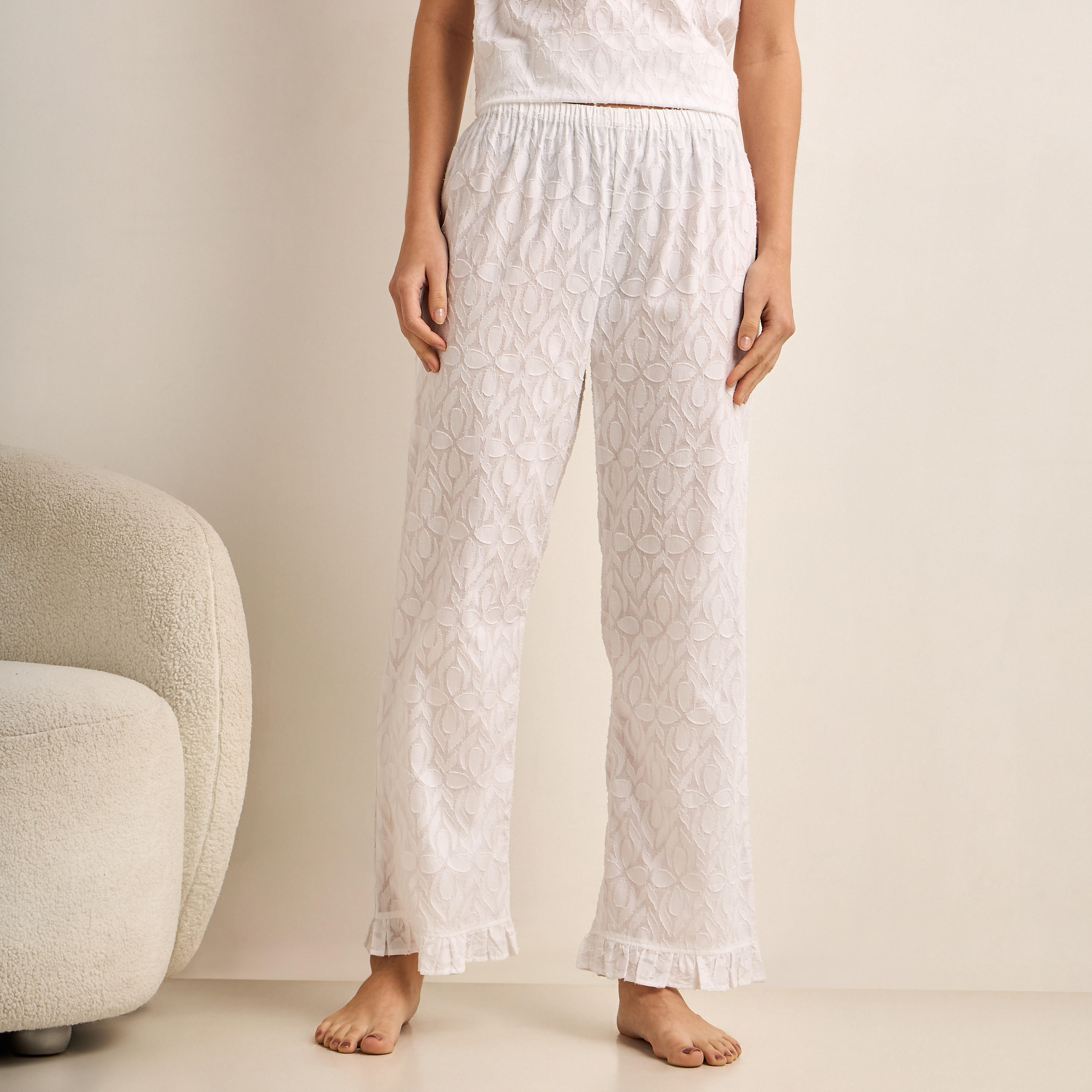 طقم بيجاما قطن تيشيرت وبنطلون-women-clothing-nightwear-pyjamas-longsets-image-3