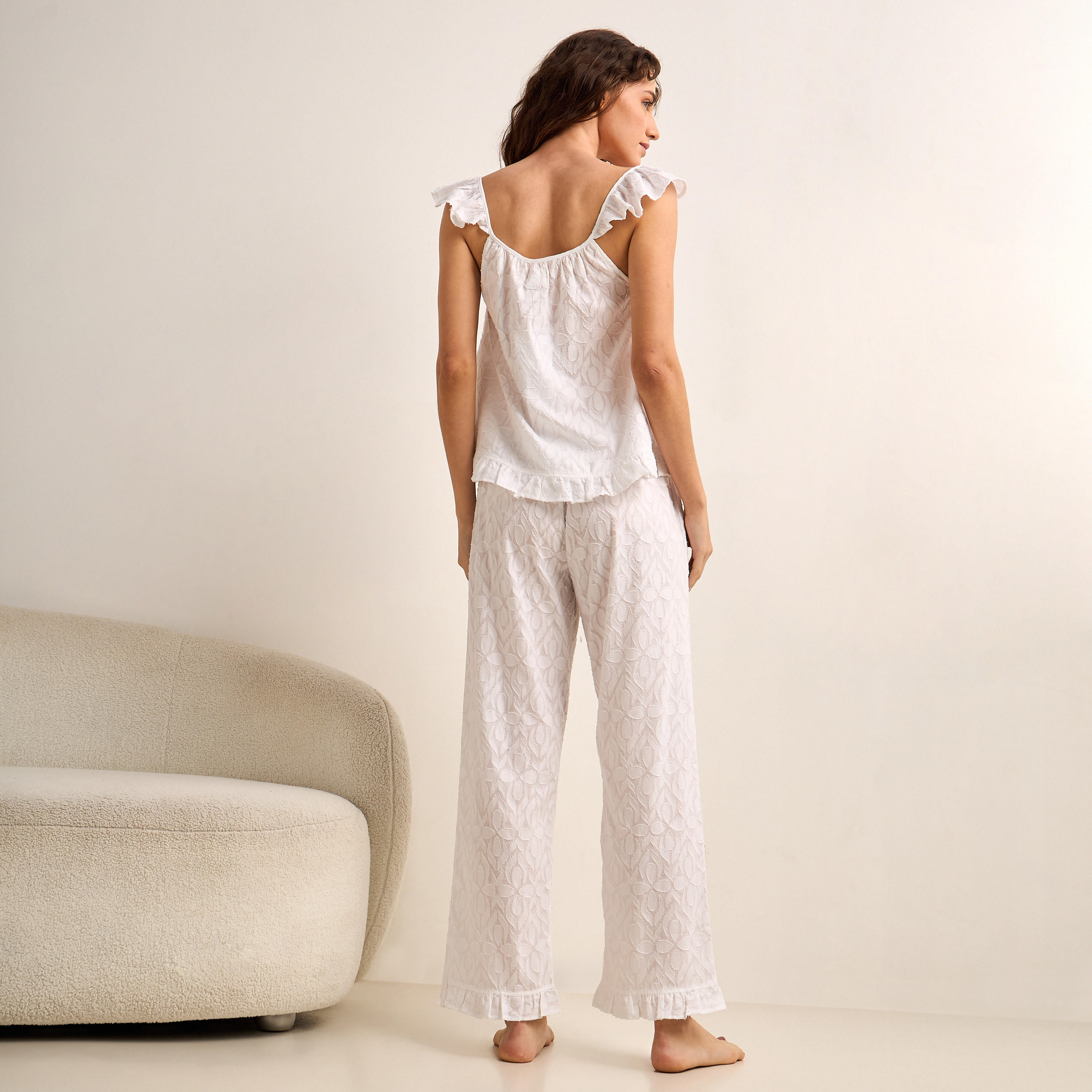 طقم بيجاما قطن تيشيرت وبنطلون-women-clothing-nightwear-pyjamas-longsets-image-4