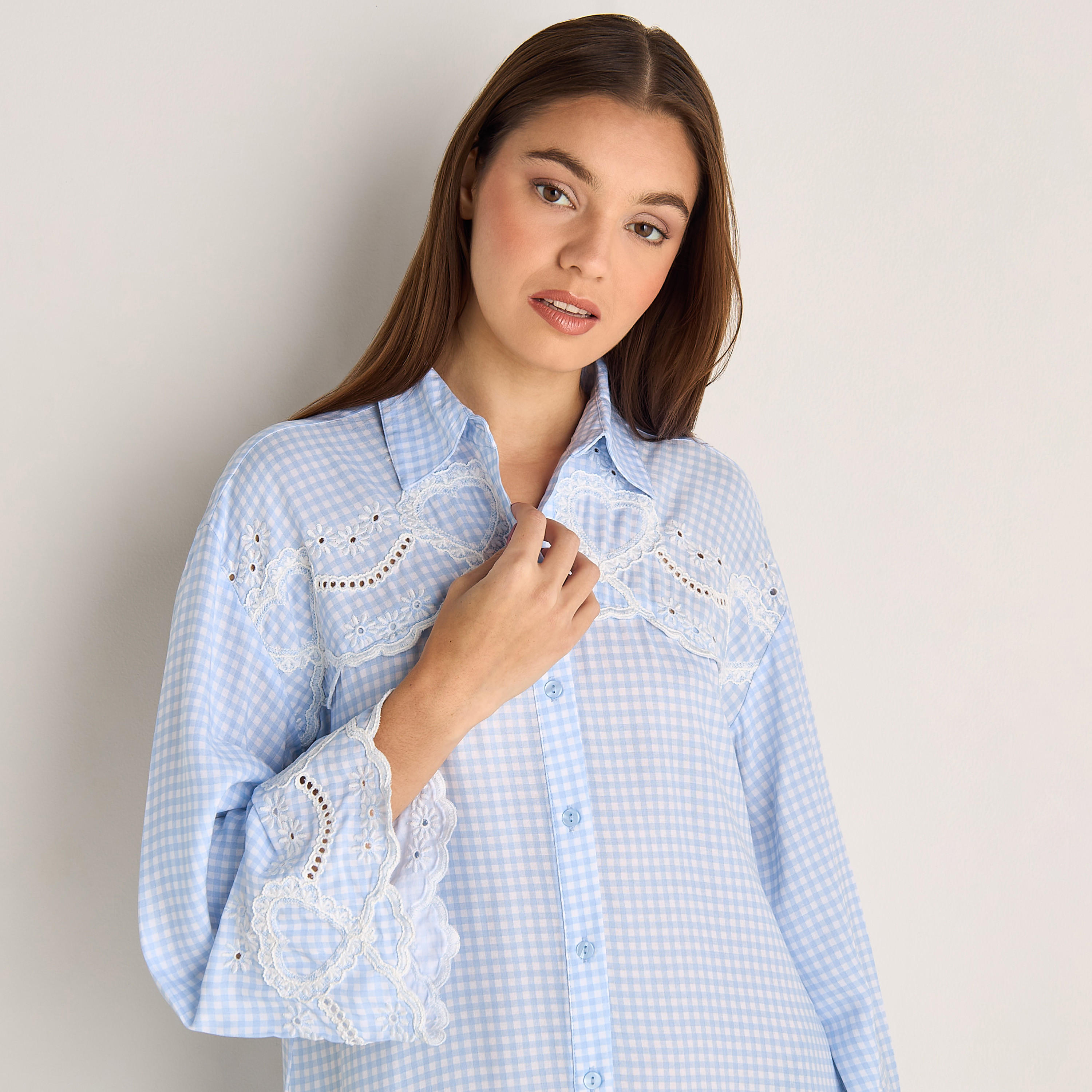 قميص نوم فيسكوز بأكمام طويلة وتطريزات-women-clothing-nightwear-nighties-image-2