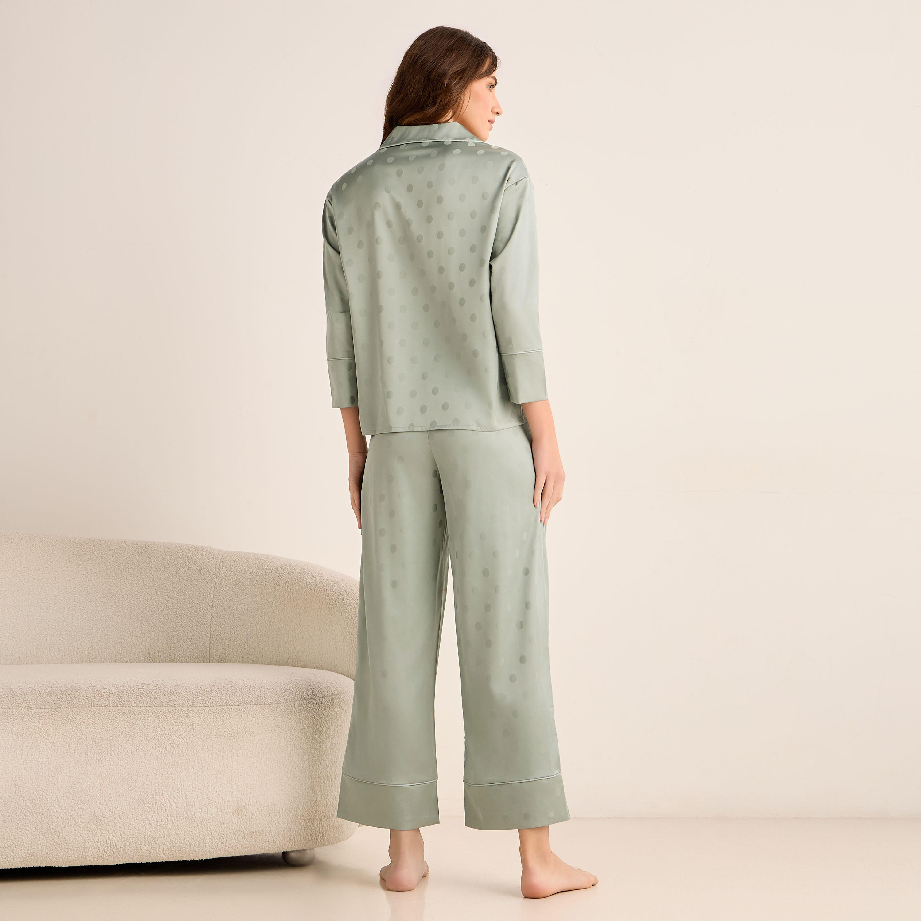 Pyjama Set Button-Down Shirt & Pants Satin-women-clothing-nightwear-pyjamas-longsets-image-3