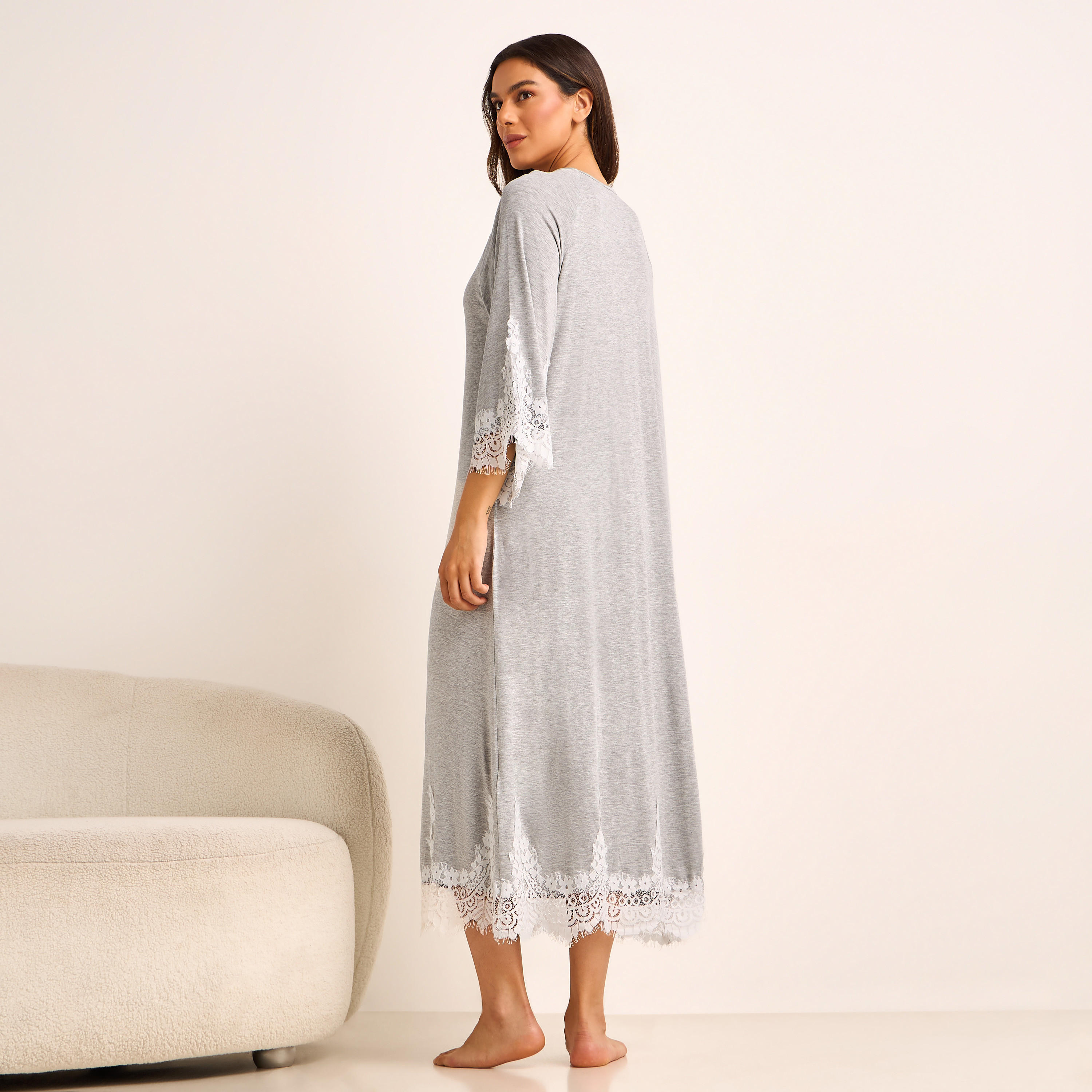 Night Gown Long Sleeve Lace Trim-women-clothing-nightwear-nighties-image-5