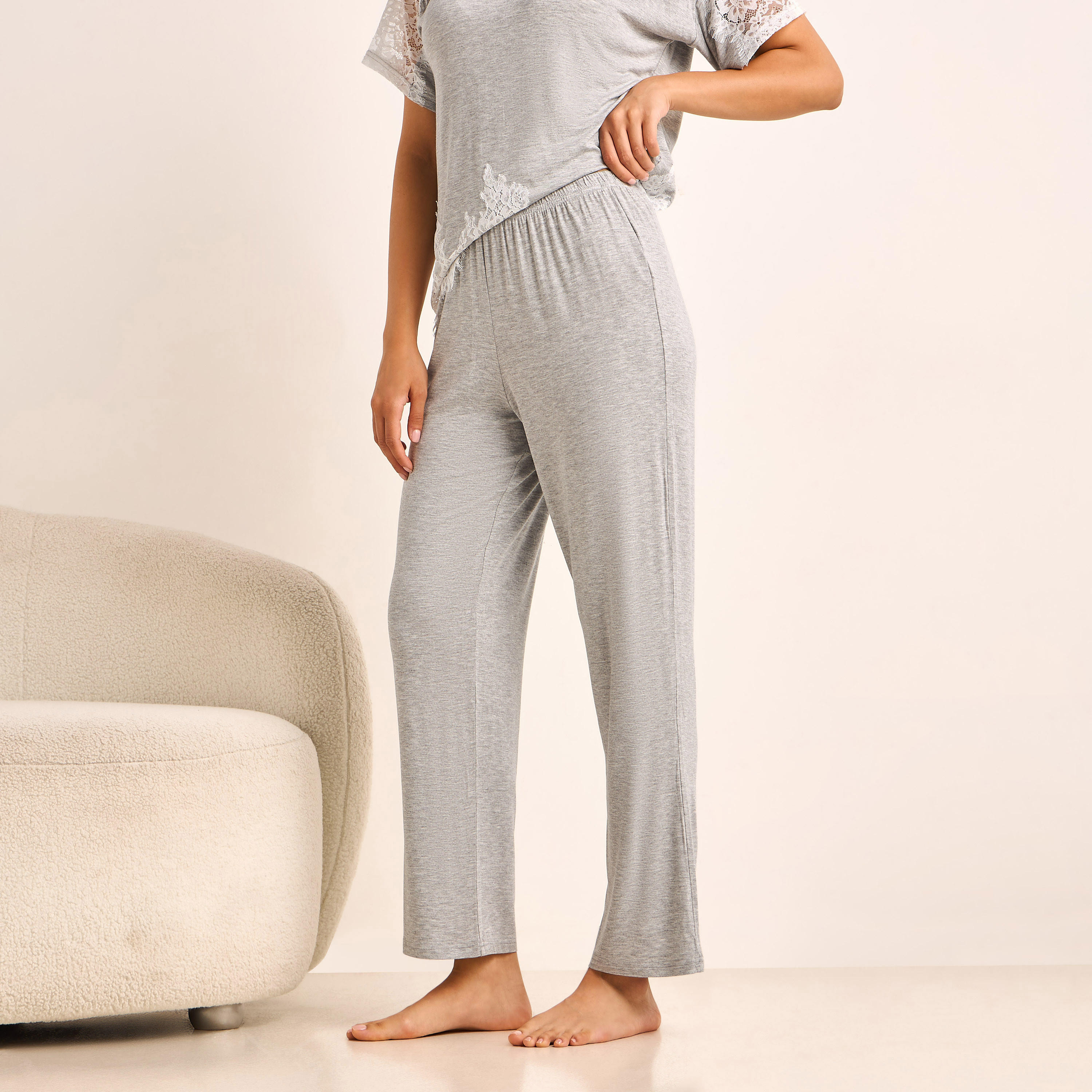 Pyjama Set Lace Panel Top & Trousers-women-clothing-nightwear-pyjamas-longsets-image-4