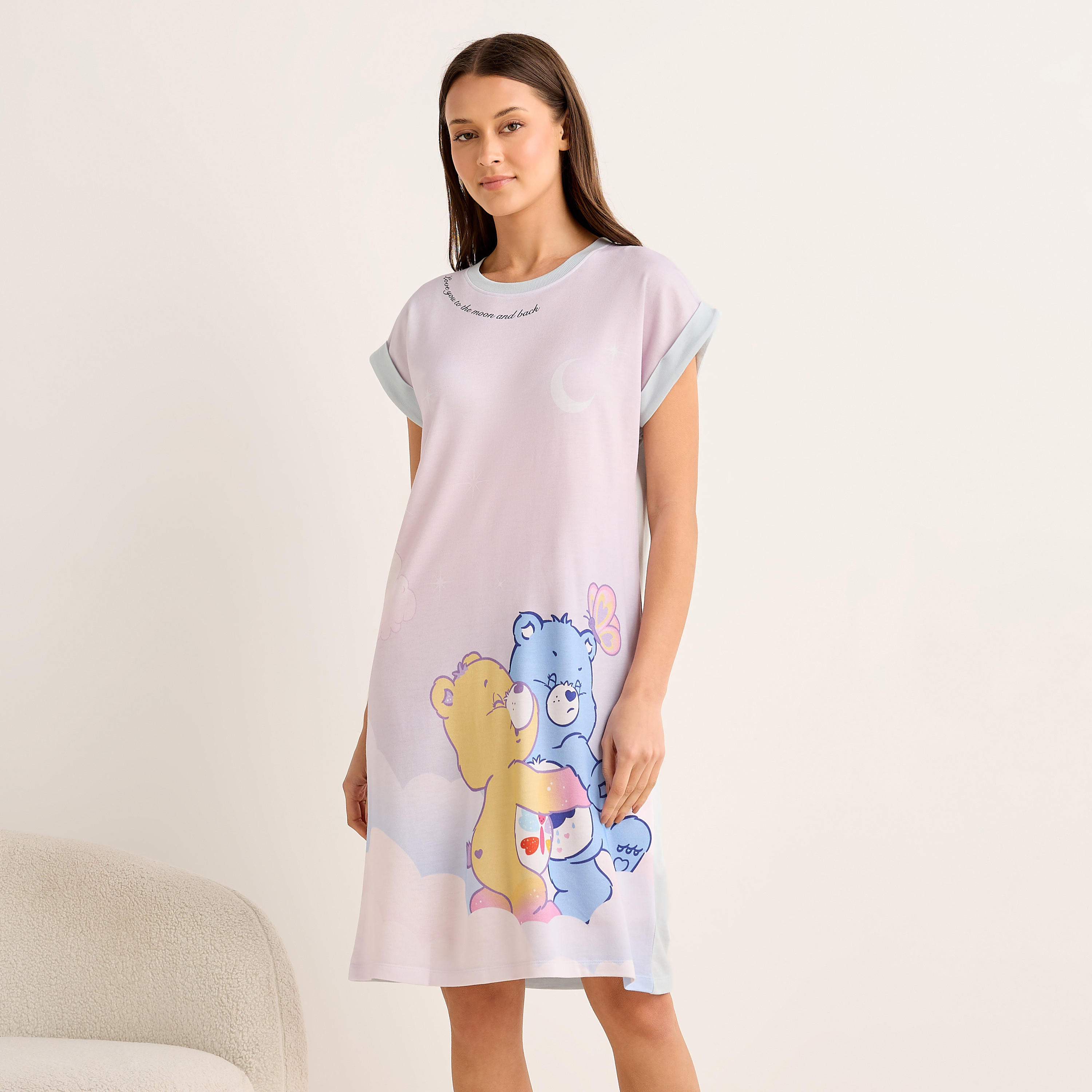 Sleepshirt Extended Sleeve Care Bear Print-women-clothing-nightwear-nighties-image-1