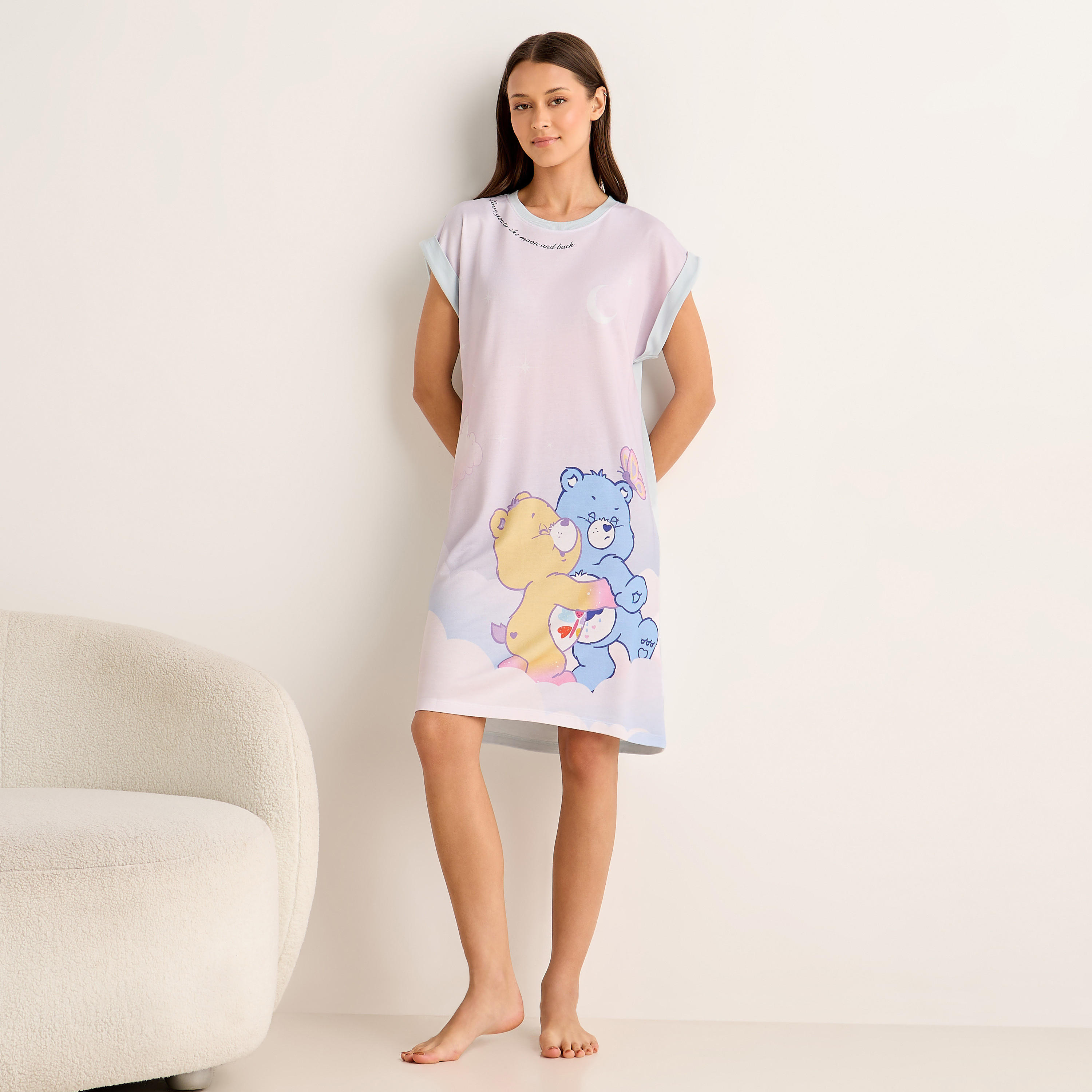 Sleepshirt Extended Sleeve Care Bear Print-women-clothing-nightwear-nighties-image-2