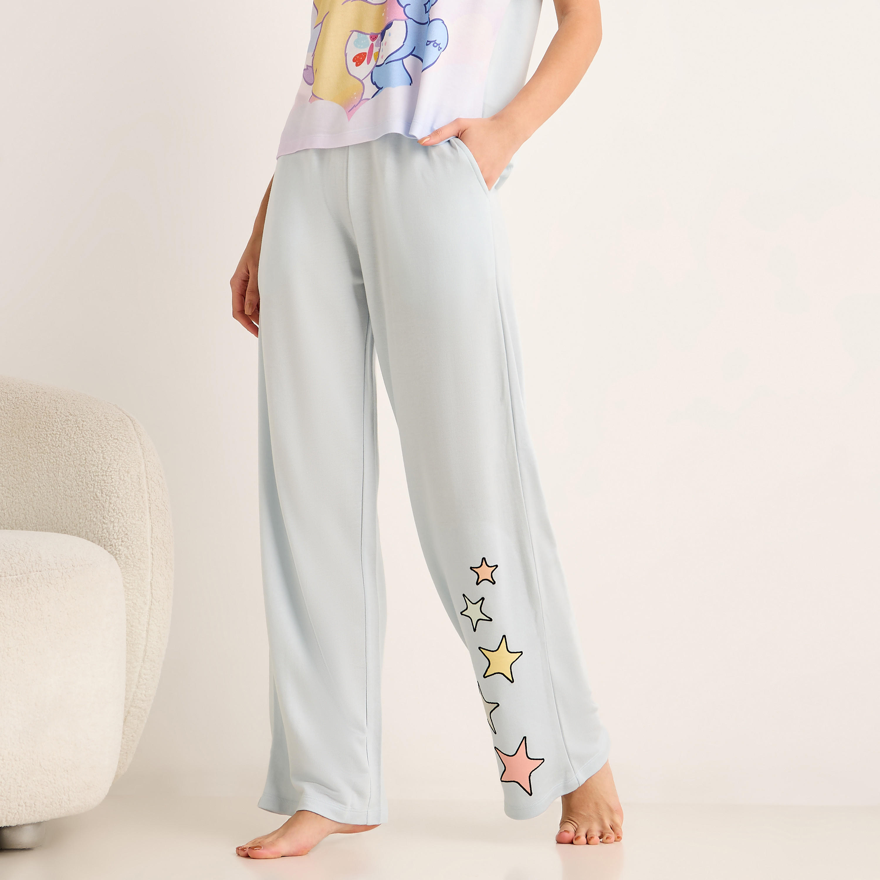 Pyjama Set Extended Sleeve T-shirt & Trousers-women-clothing-nightwear-pyjamas-longsets-image-3