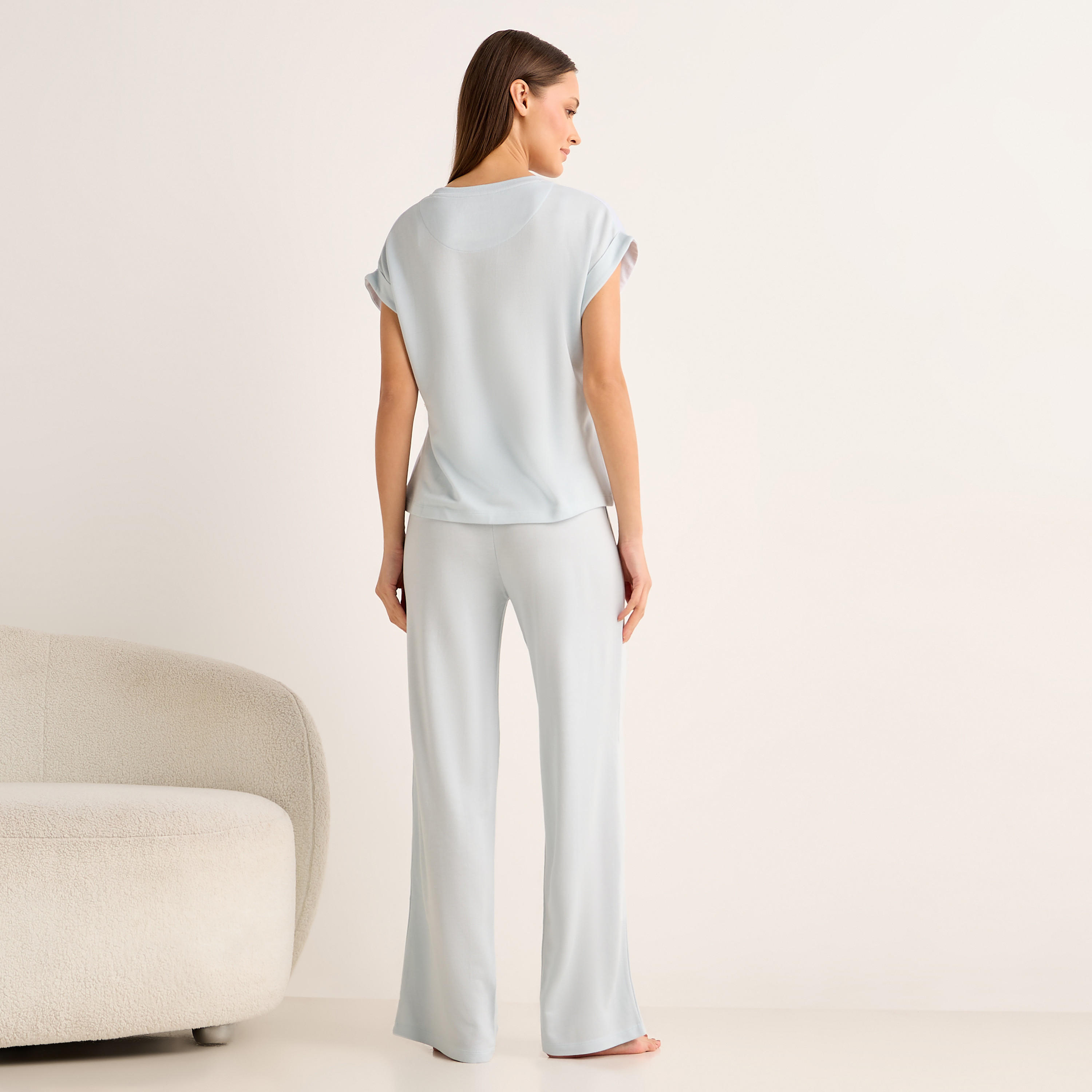 Pyjama Set Extended Sleeve T-shirt & Trousers-women-clothing-nightwear-pyjamas-longsets-image-4
