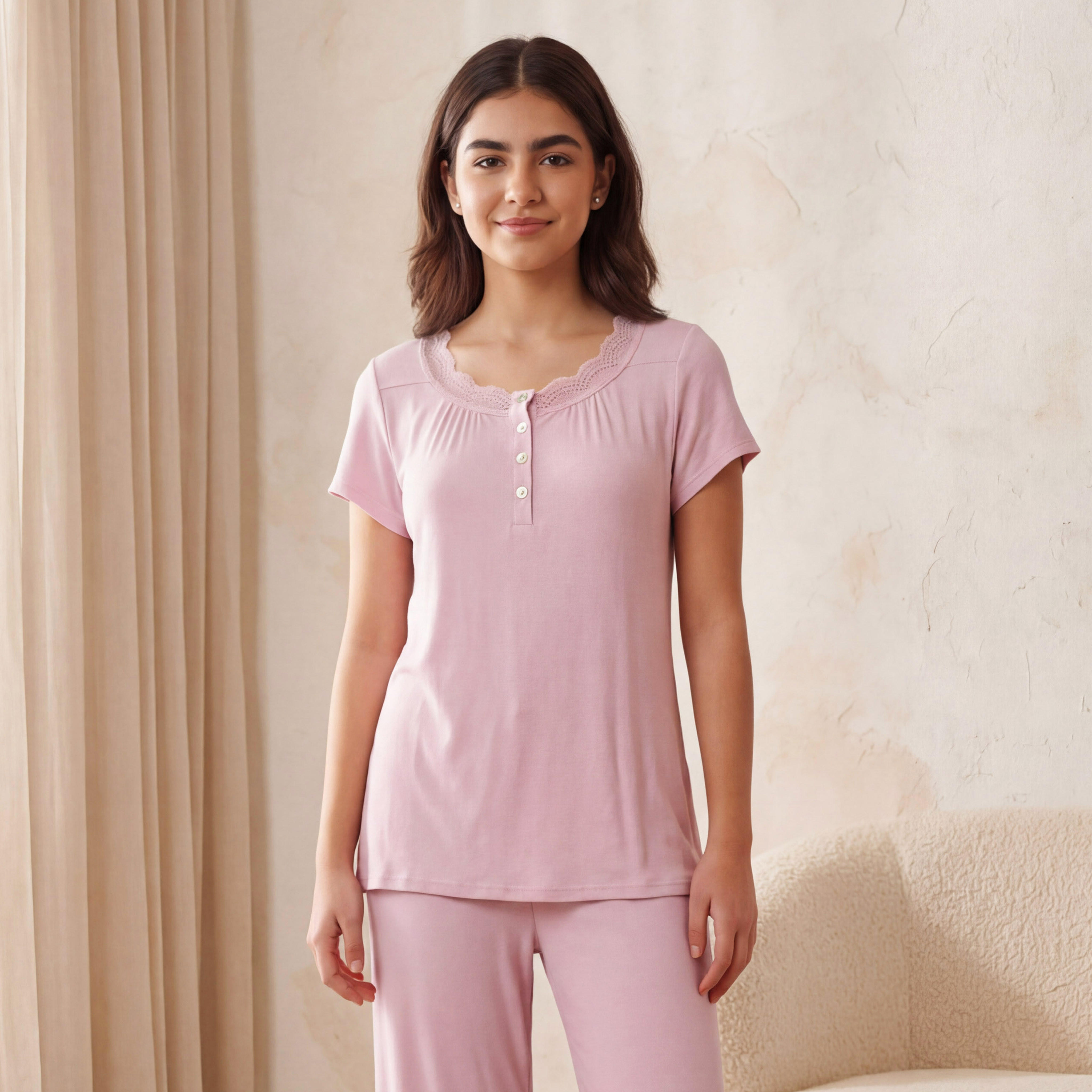 Pyjama Set Ribbed Top & Trousers-women-clothing-nightwear-pyjamas-longsets-image-3