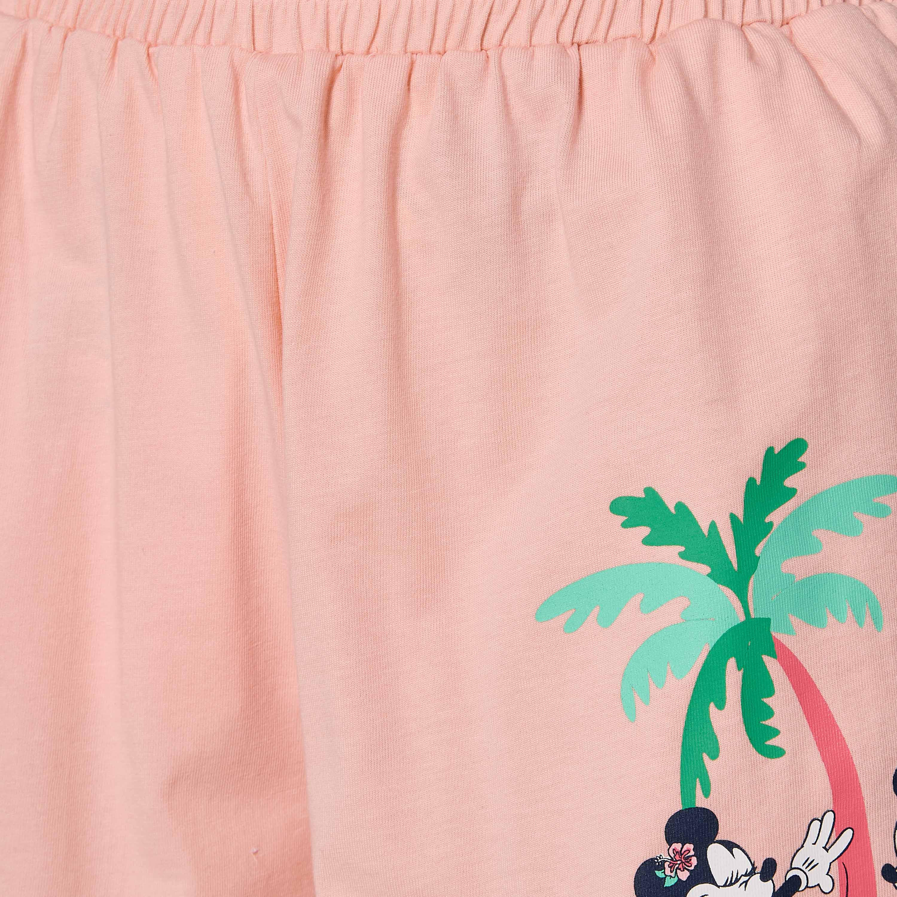 Mickey and Minnie Mouse Print T-shirt & Shorts Pyjama Set Cotton-women-clothing-nightwear-pyjamas-shortsets-image-7