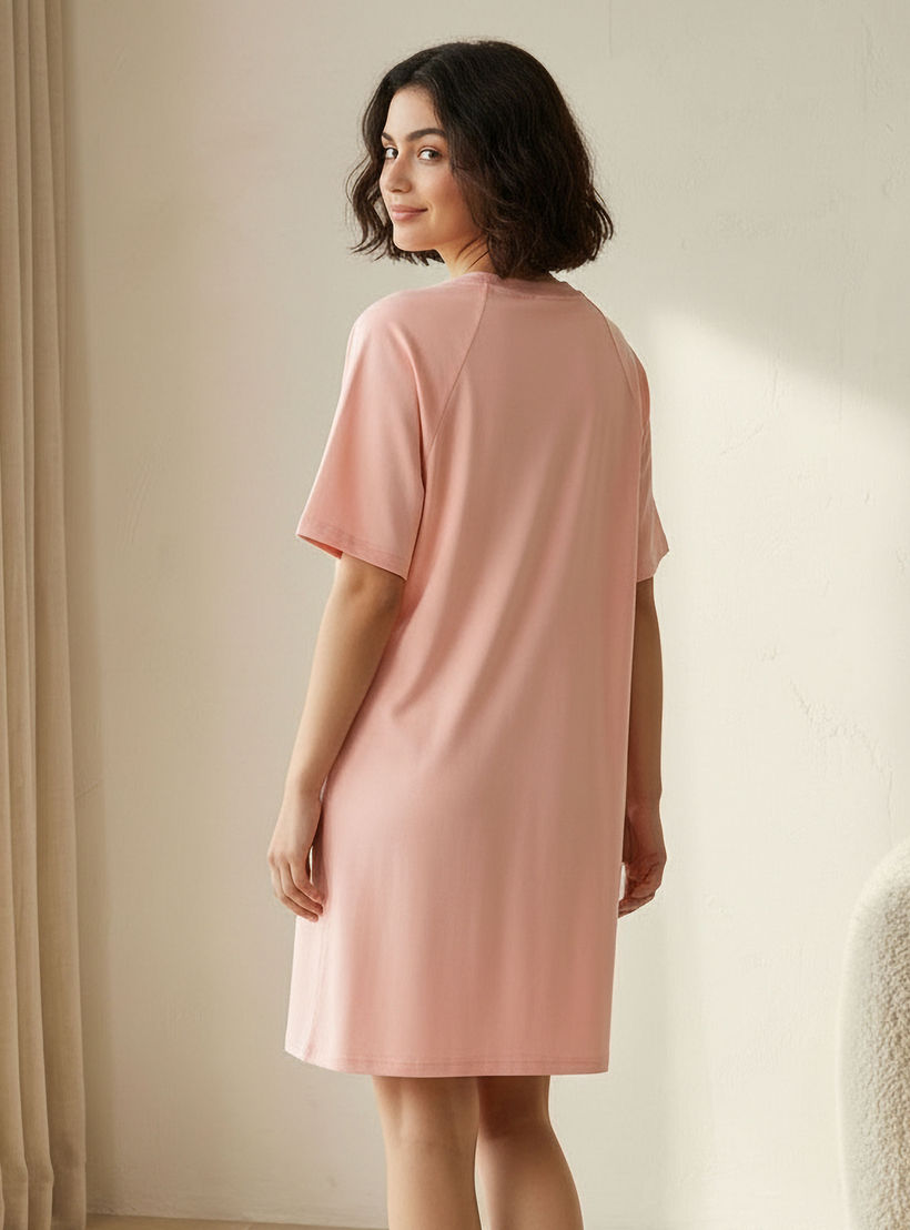 قميص نوم قطن بأكمام قصيرة وطبعات-women-clothing-nightwear-nighties-image-4