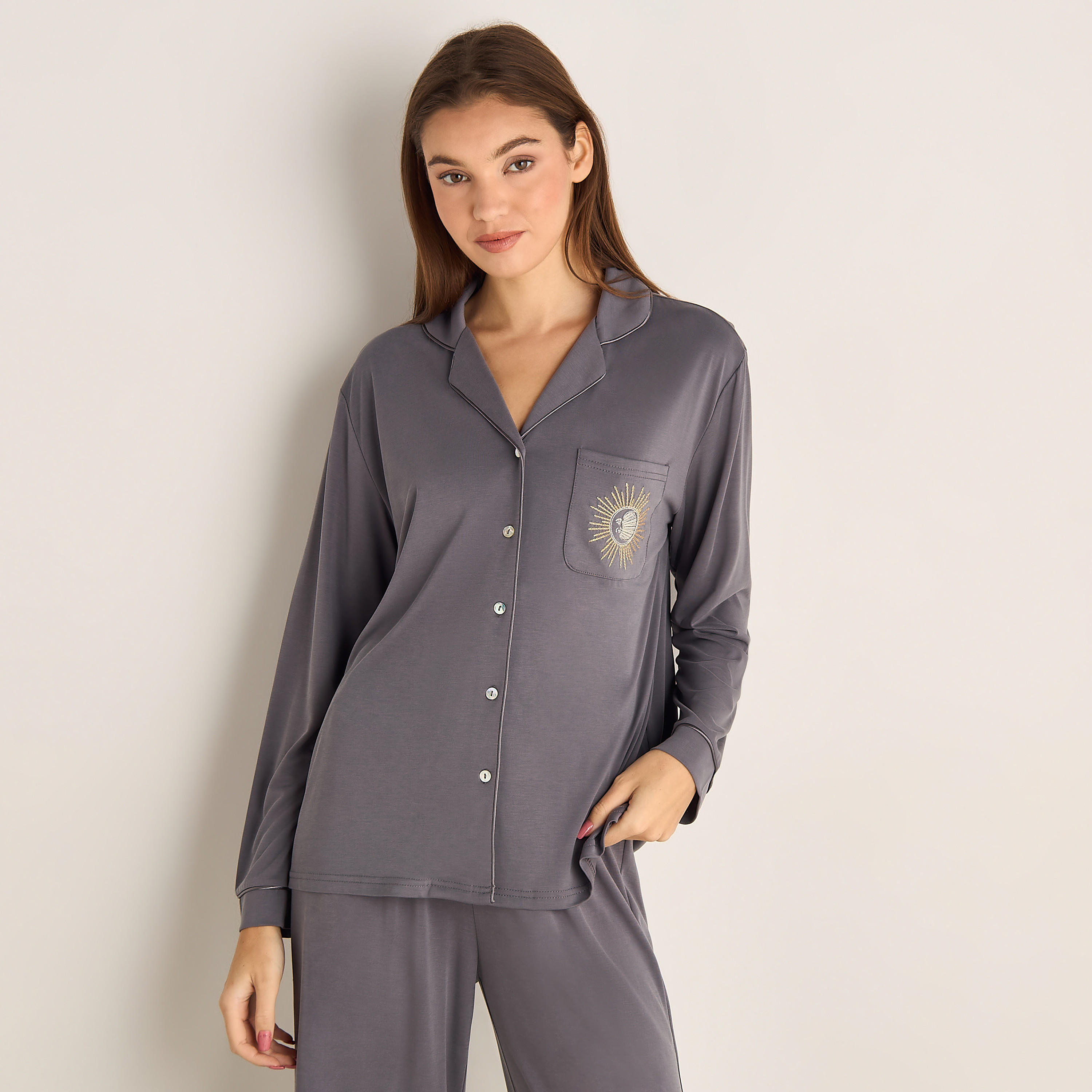 Pyjama Set Shirt and Pants Modal-women-clothing-nightwear-pyjamas-longsets-image-2