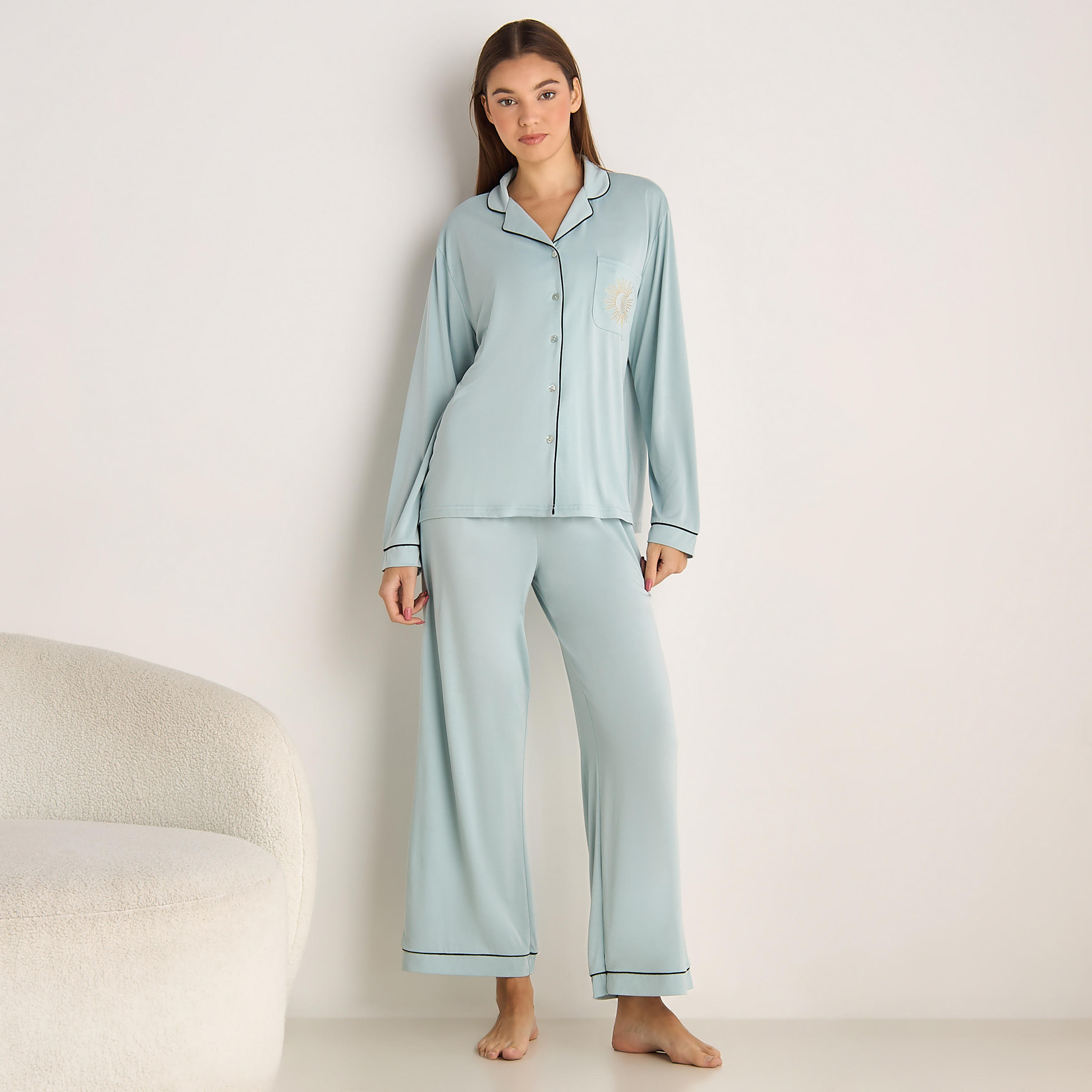 Pyjama Set Shirt and Pants Modal-women-clothing-nightwear-pyjamas-longsets-image-1