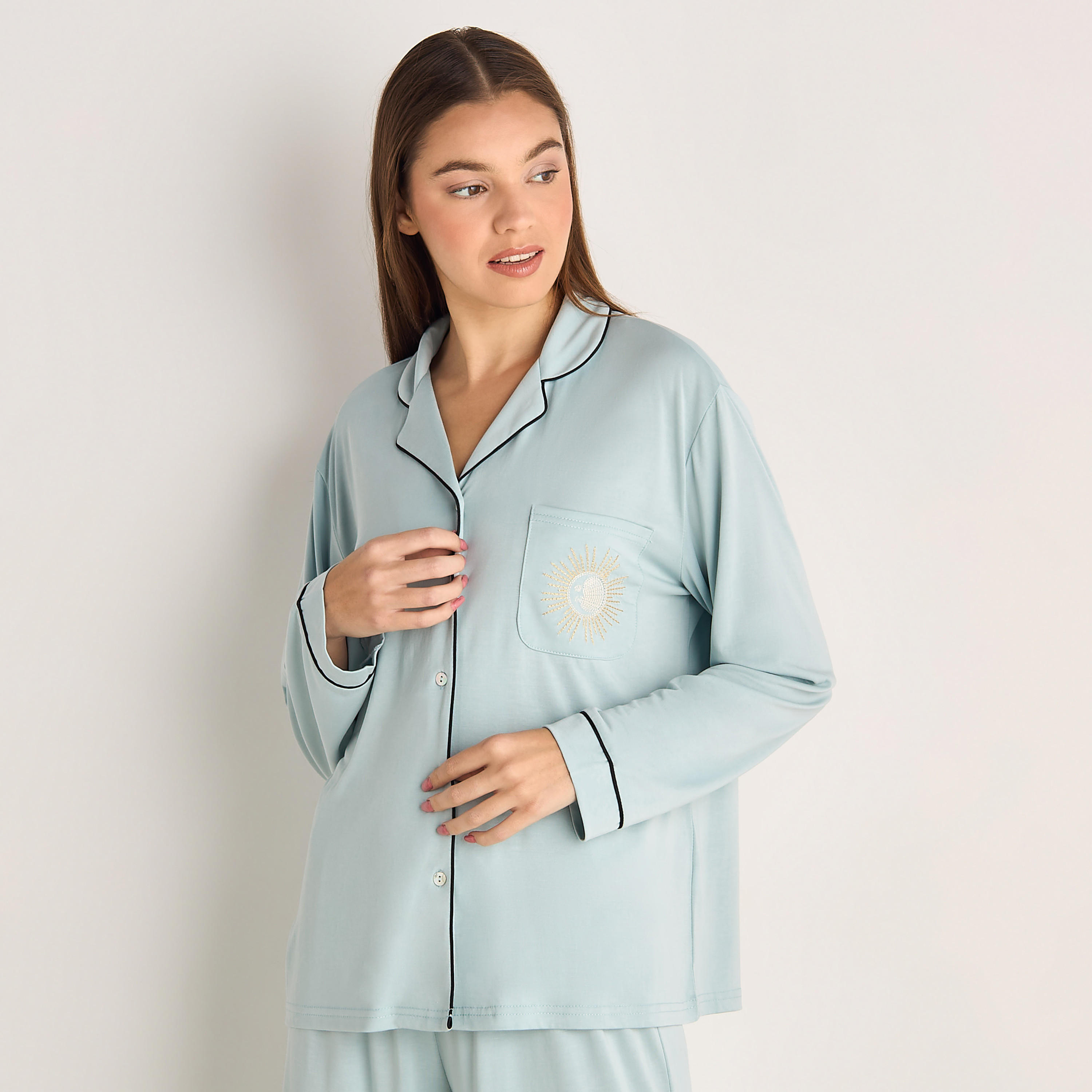 Pyjama Set Shirt and Pants Modal-women-clothing-nightwear-pyjamas-longsets-image-2