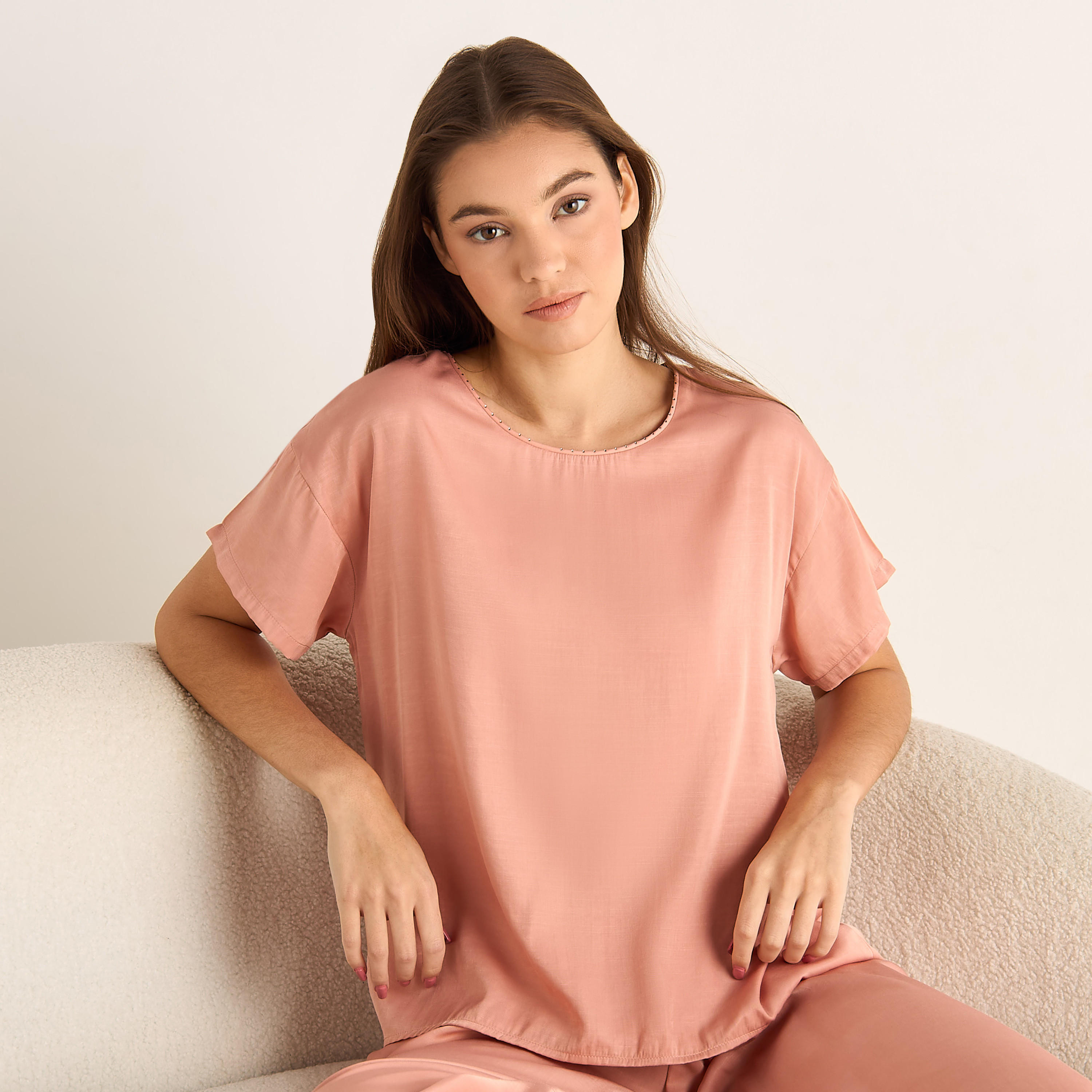 Pyjama Set Top and Pants Satin-women-clothing-nightwear-pyjamas-longsets-image-2