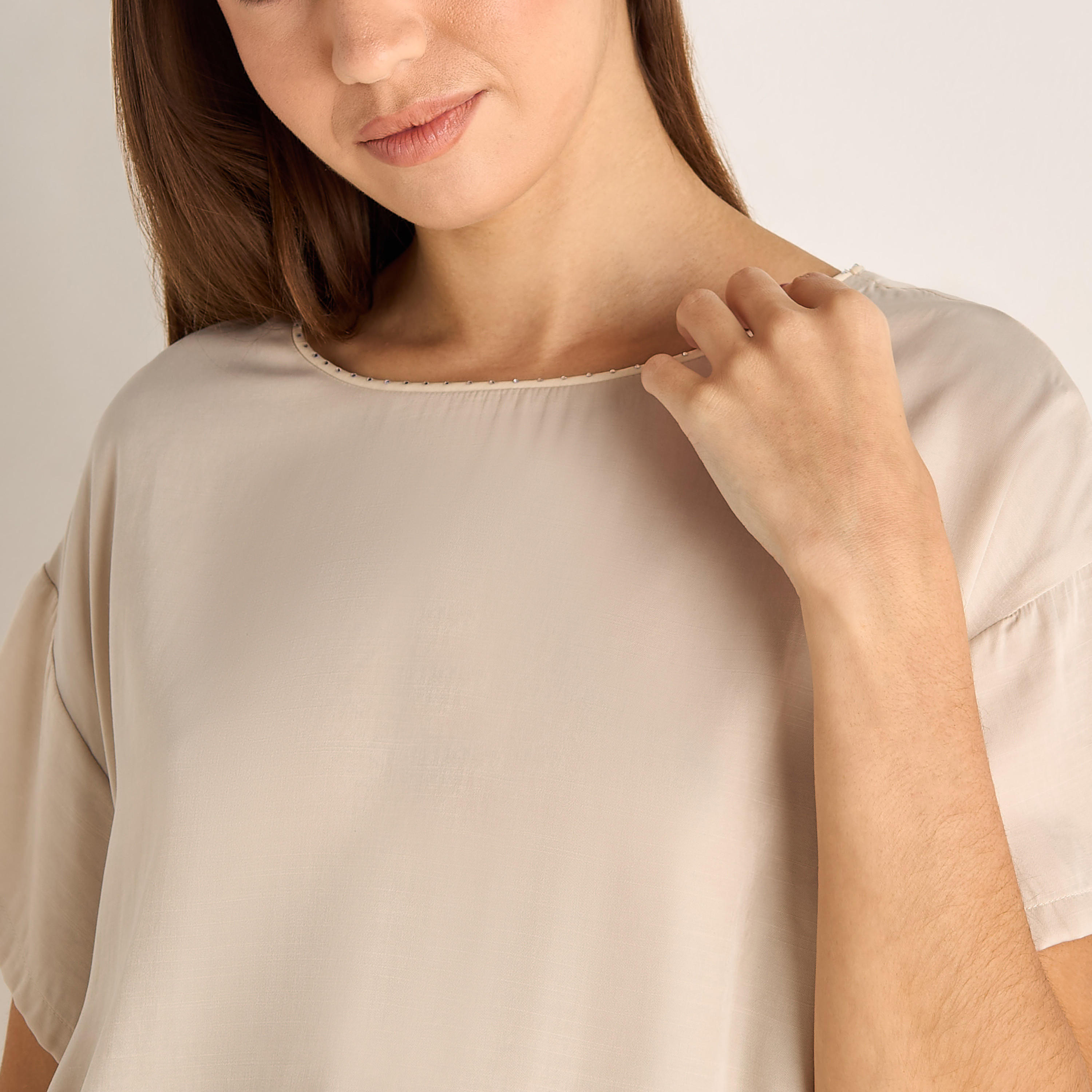 طقم بيجامة ساتان بلوزة وبنطلون-women-clothing-nightwear-pyjamas-longsets-image-5