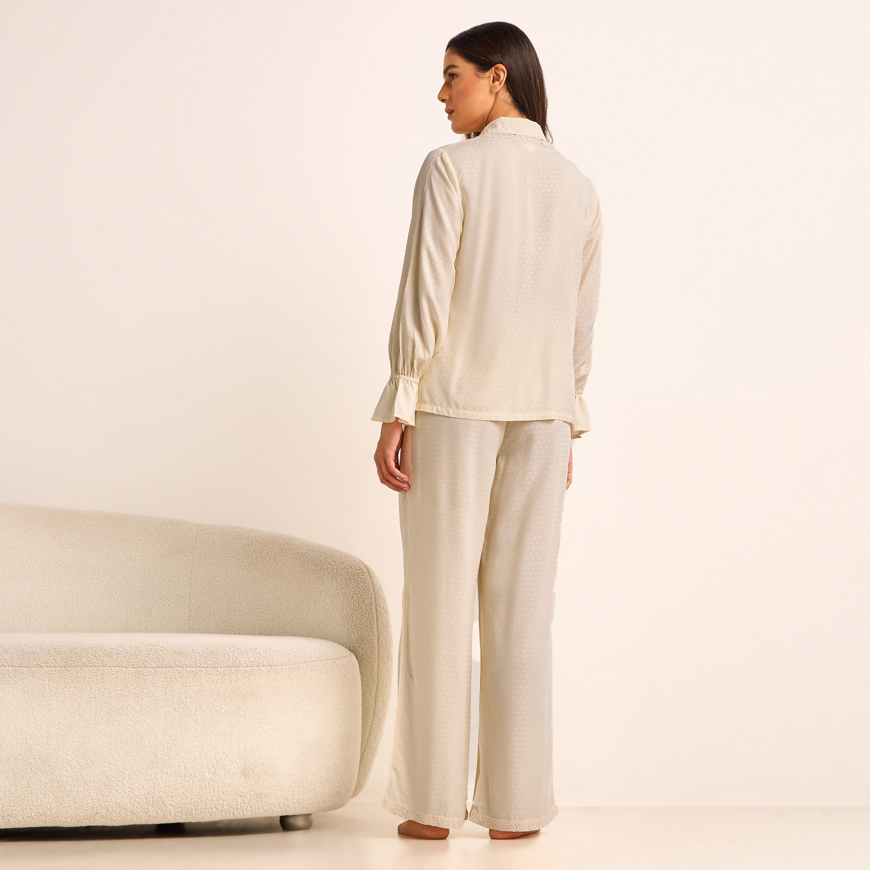 Pyjama Set Button-Down Shirt & Trousers Viscose-women-clothing-nightwear-pyjamas-longsets-image-3