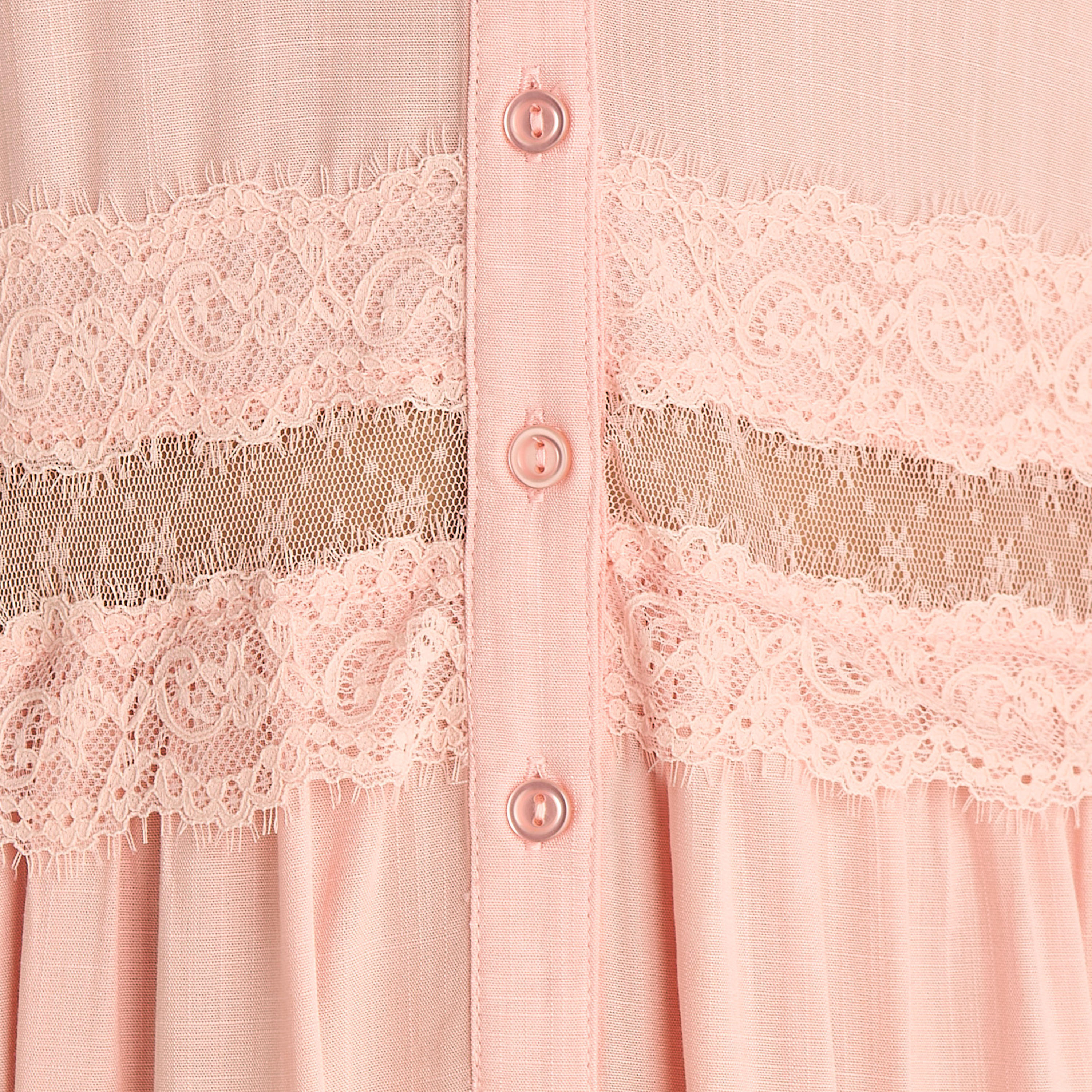 Night Dress with 3/4 Sleeves and Lace Trim-women-clothing-nightwear-nighties-image-5