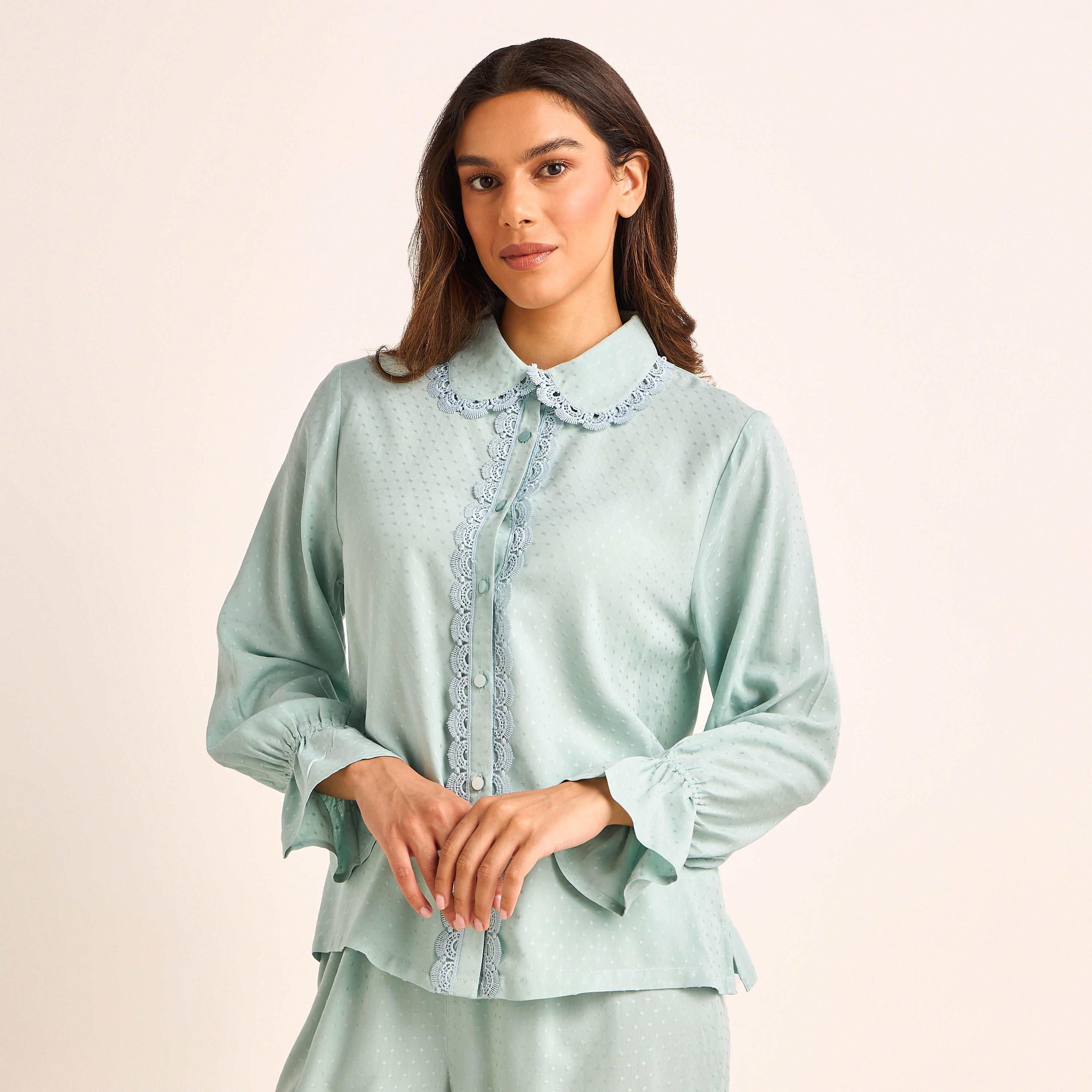 طقم بيجامة قميص وبنطلون-women-clothing-nightwear-pyjamas-longsets-image-5