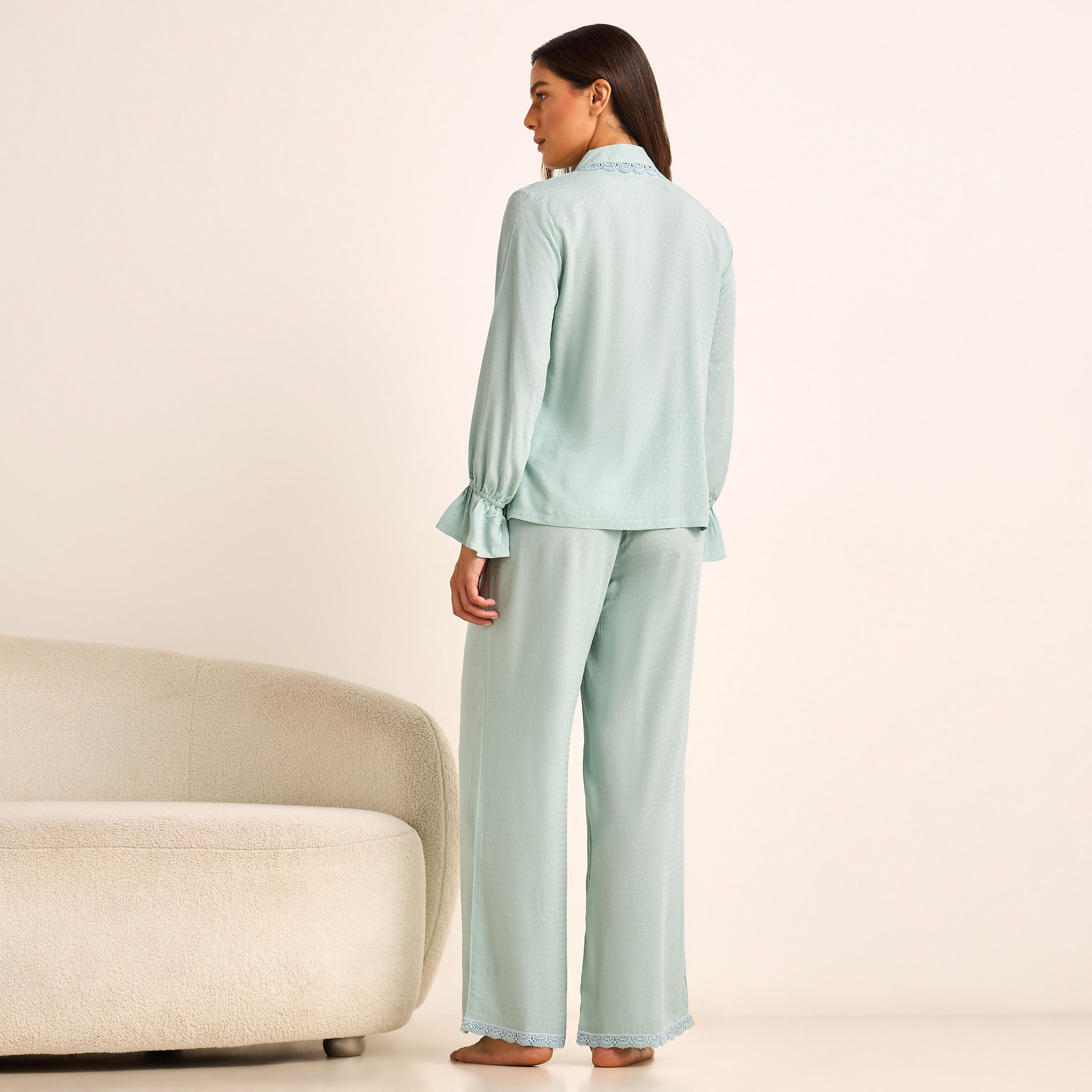 طقم بيجامة قميص وبنطلون-women-clothing-nightwear-pyjamas-longsets-image-4