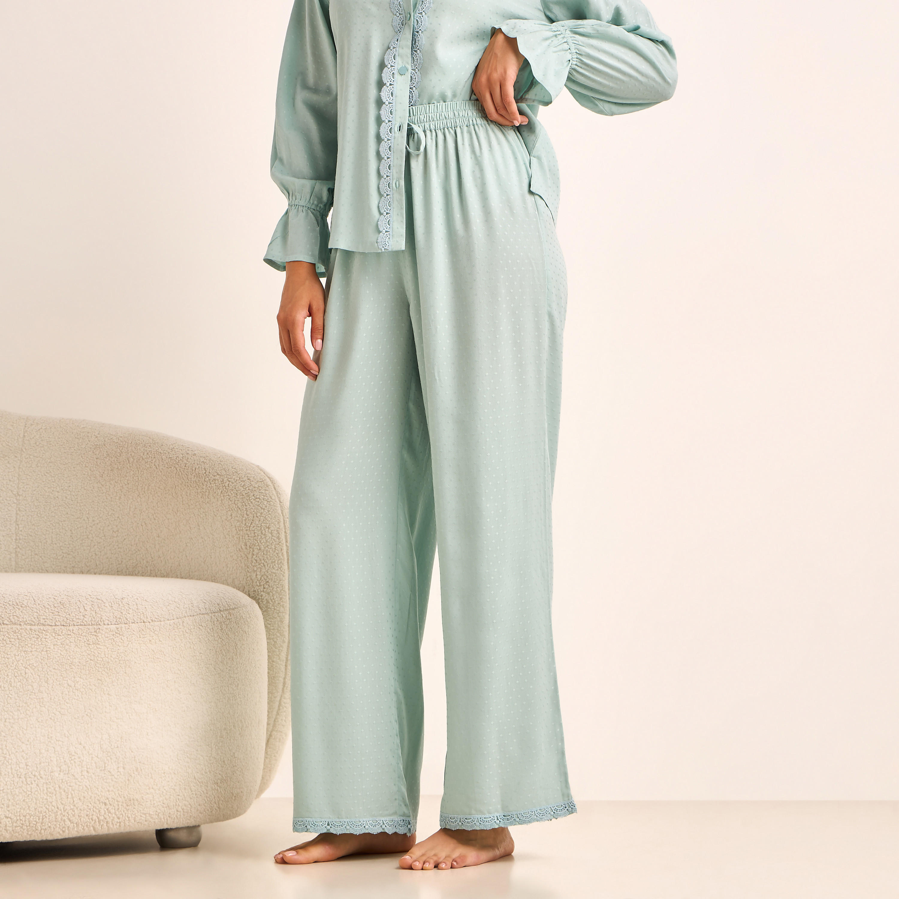 طقم بيجامة قميص وبنطلون-women-clothing-nightwear-pyjamas-longsets-image-3