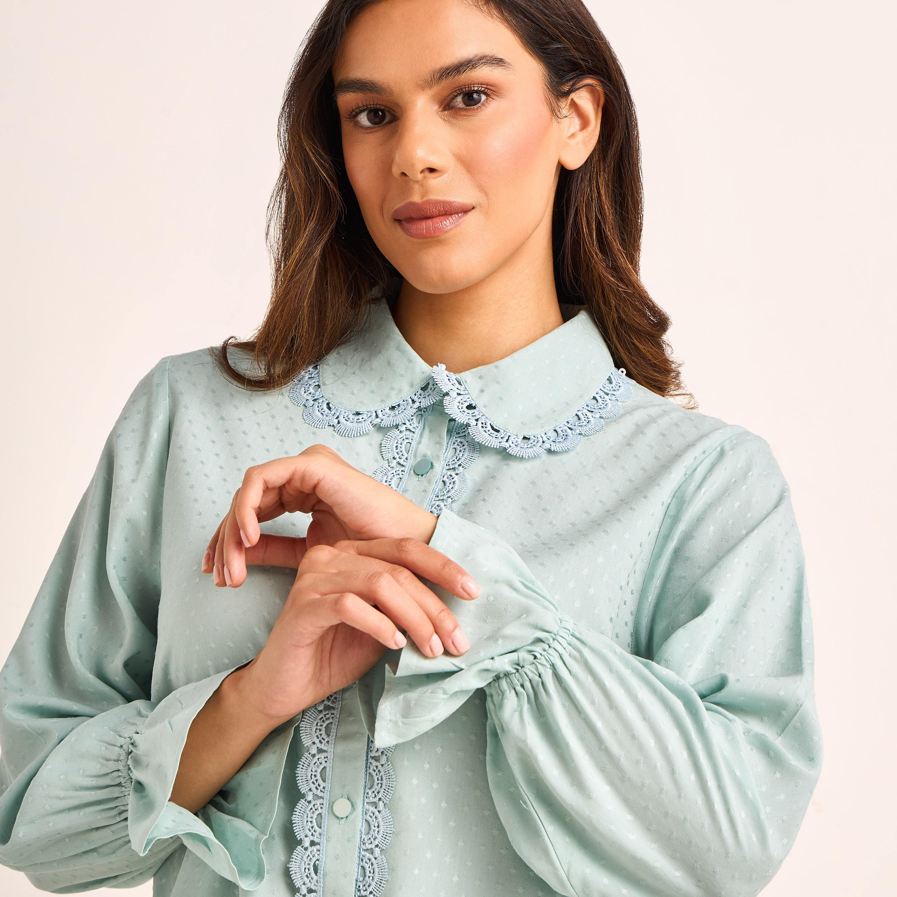 طقم بيجامة قميص وبنطلون-women-clothing-nightwear-pyjamas-longsets-image-2