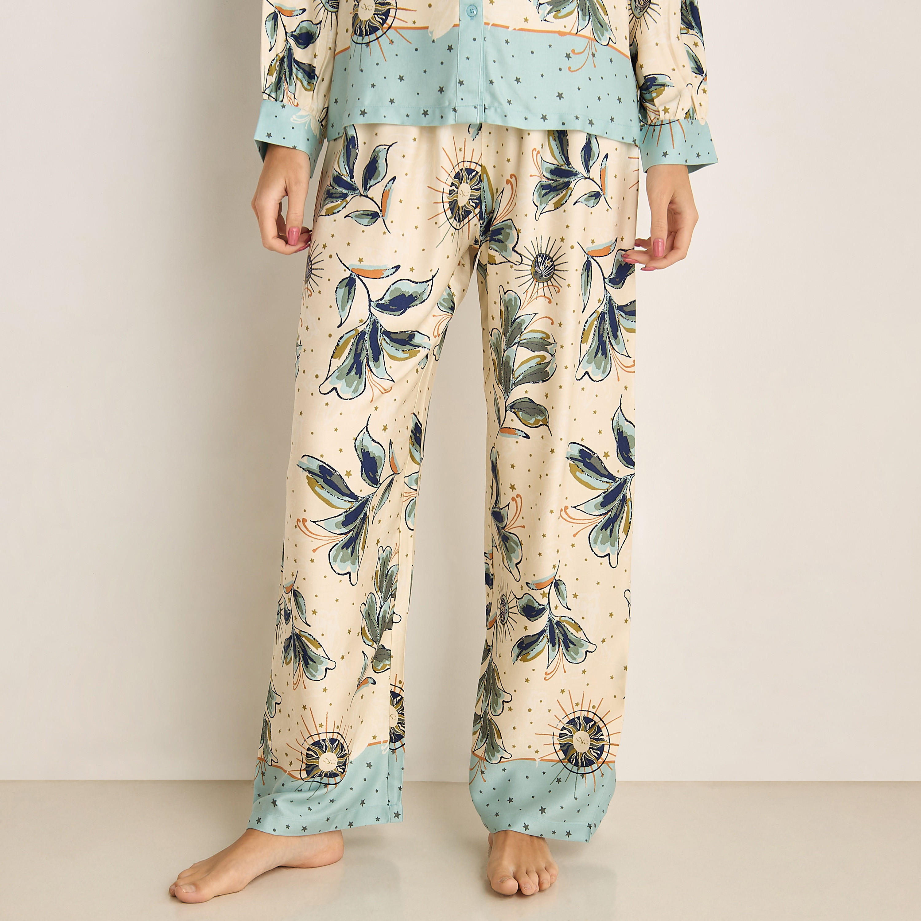 طقم بيجامة فيسكوز قميص وبنطلون-women-clothing-nightwear-pyjamas-longsets-image-4