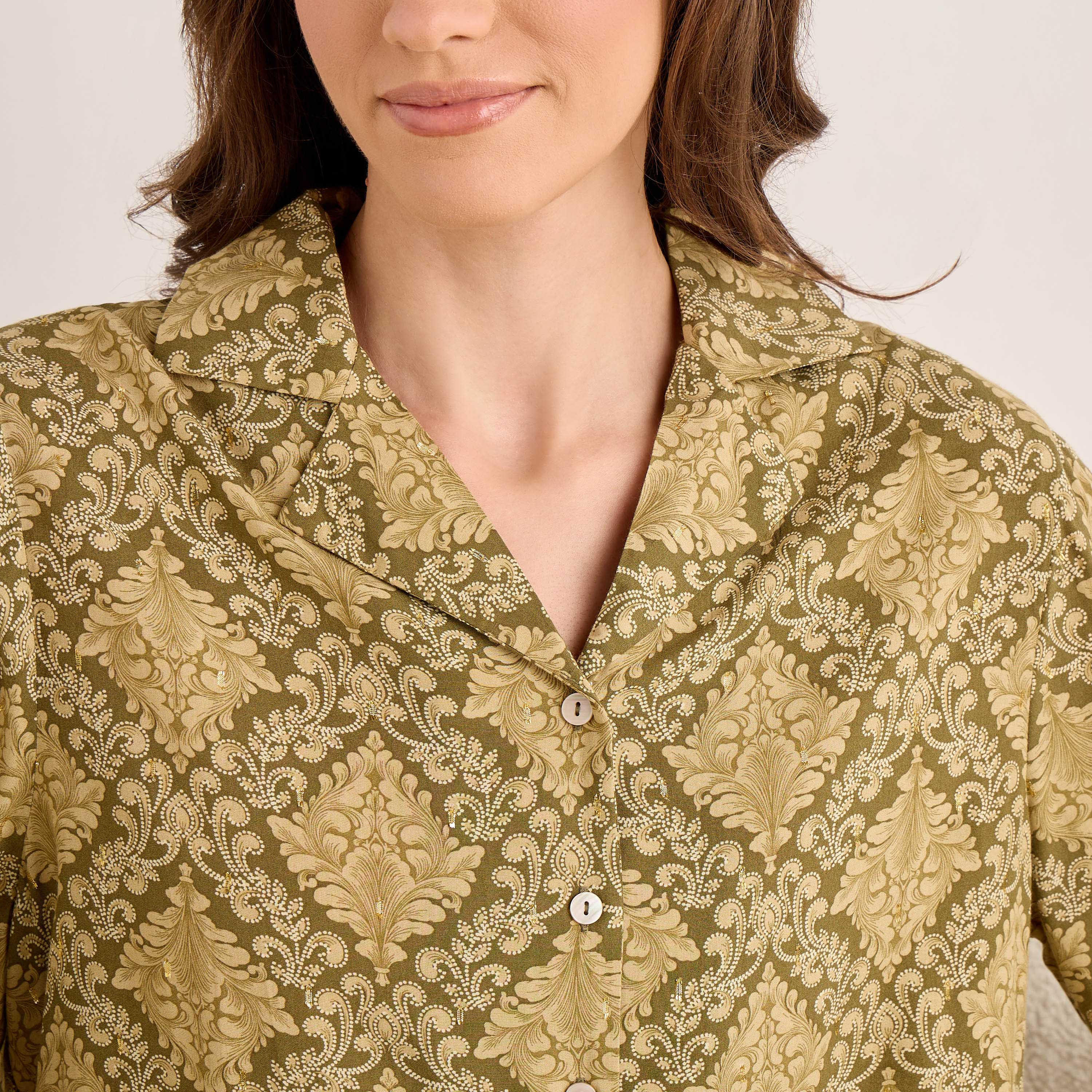 طقم بيجامة بنطلون وقميص فيسكوز بأزرار-women-clothing-nightwear-pyjamas-longsets-image-5