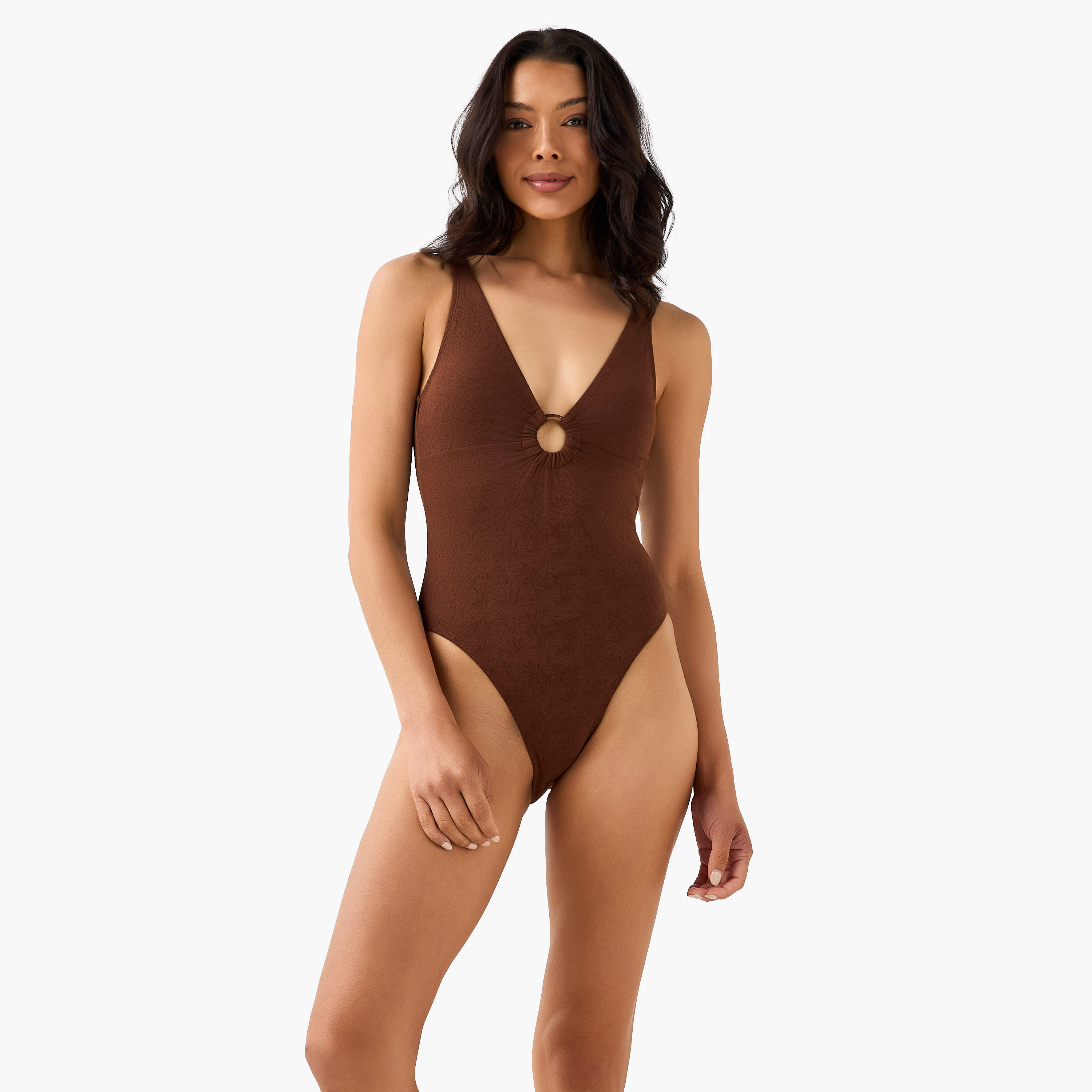 Women Textured Ring Detail Swimsuit-women-clothing-swimandbeach-swimsuits-image-2